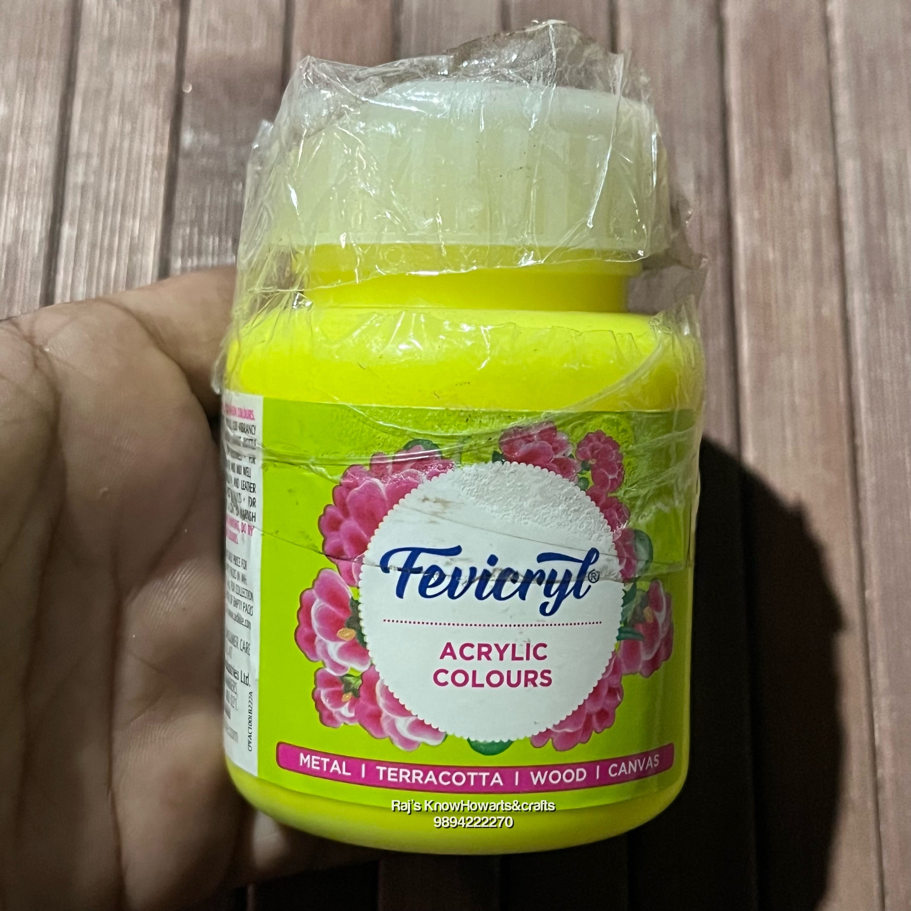 Neon Yellow 100ml fevicryl Acrylic color -1 bottle