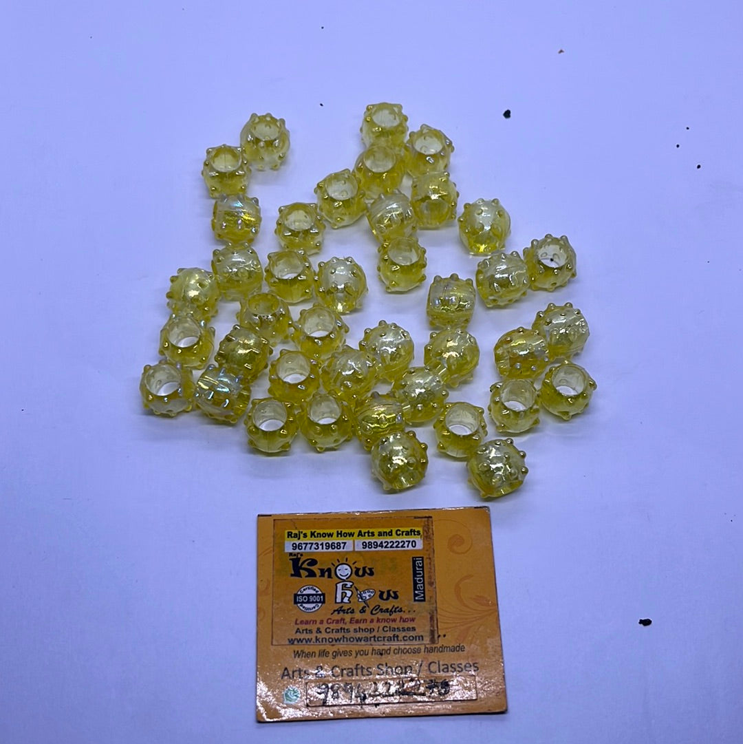 Acrylic light yellow color small beads -100g 5