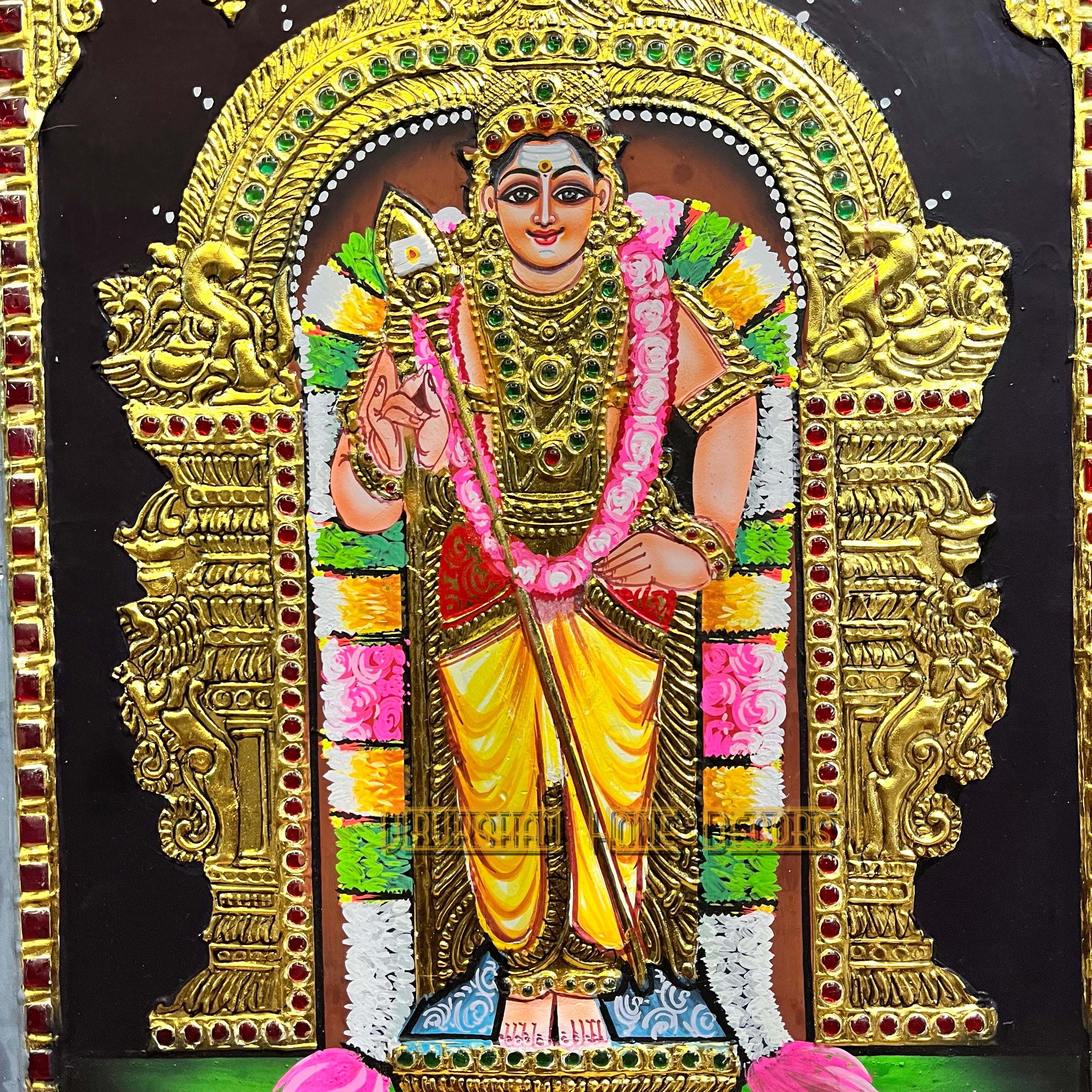 Murugan 12x15  Tanjore painting -1 board(15 days delivery time)without frame