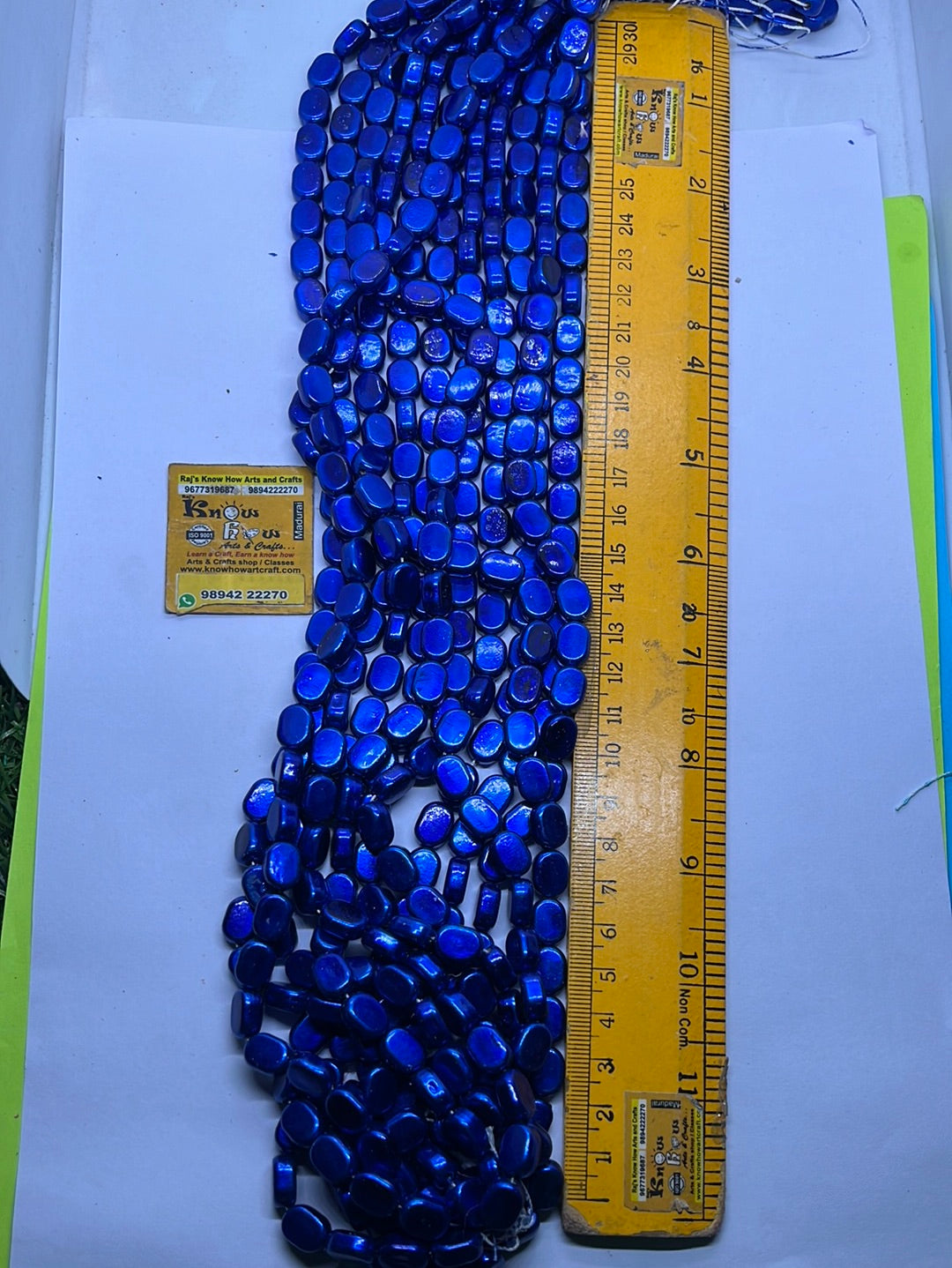 Dark blue Tablet beads 1 punch - 8