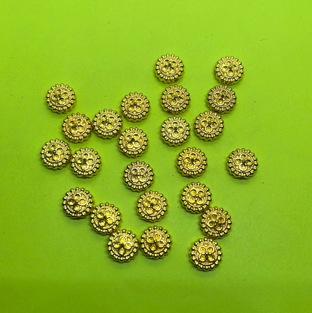 10mm Dull  golden flower acrylic  beads more than 25pc