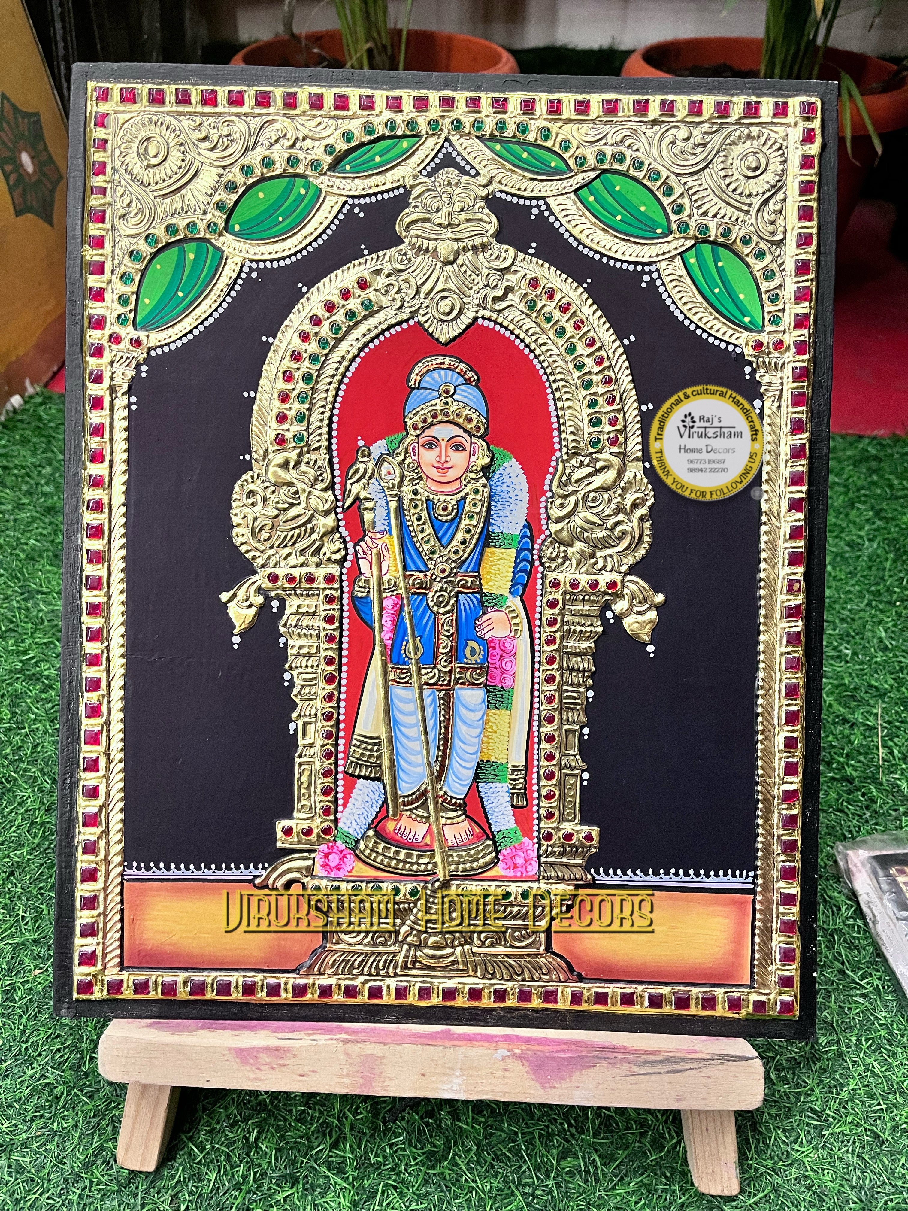 Murugan Original Gold Foil 12*15 - OTPM 557 Tanjore painting -1 board