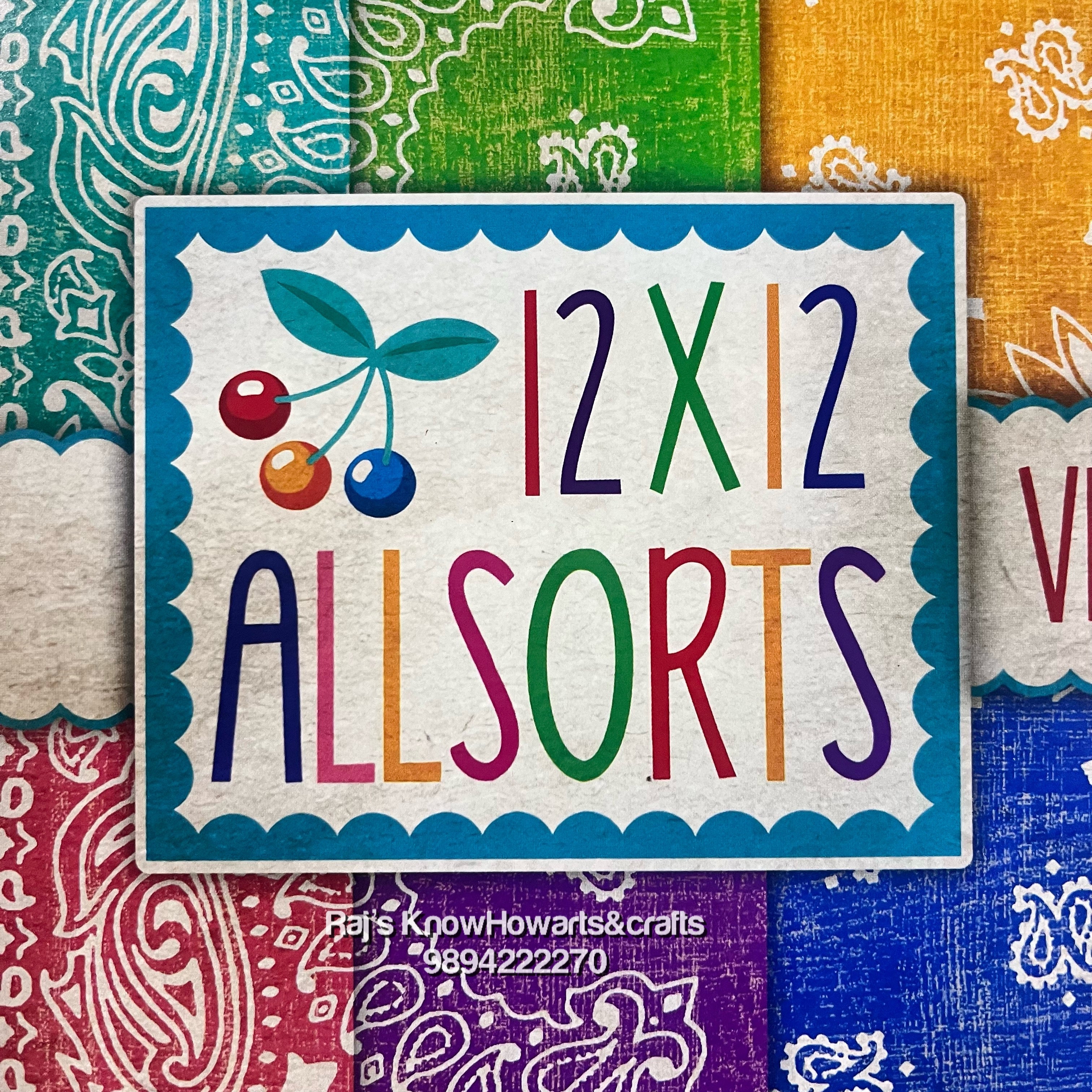 Vintage Bandana papers 12x12 Allsorts - 24 sheets - 1 packet