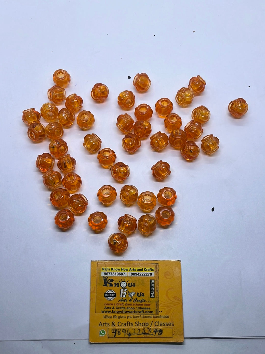 Acrylic orange   color small beads -100g 7