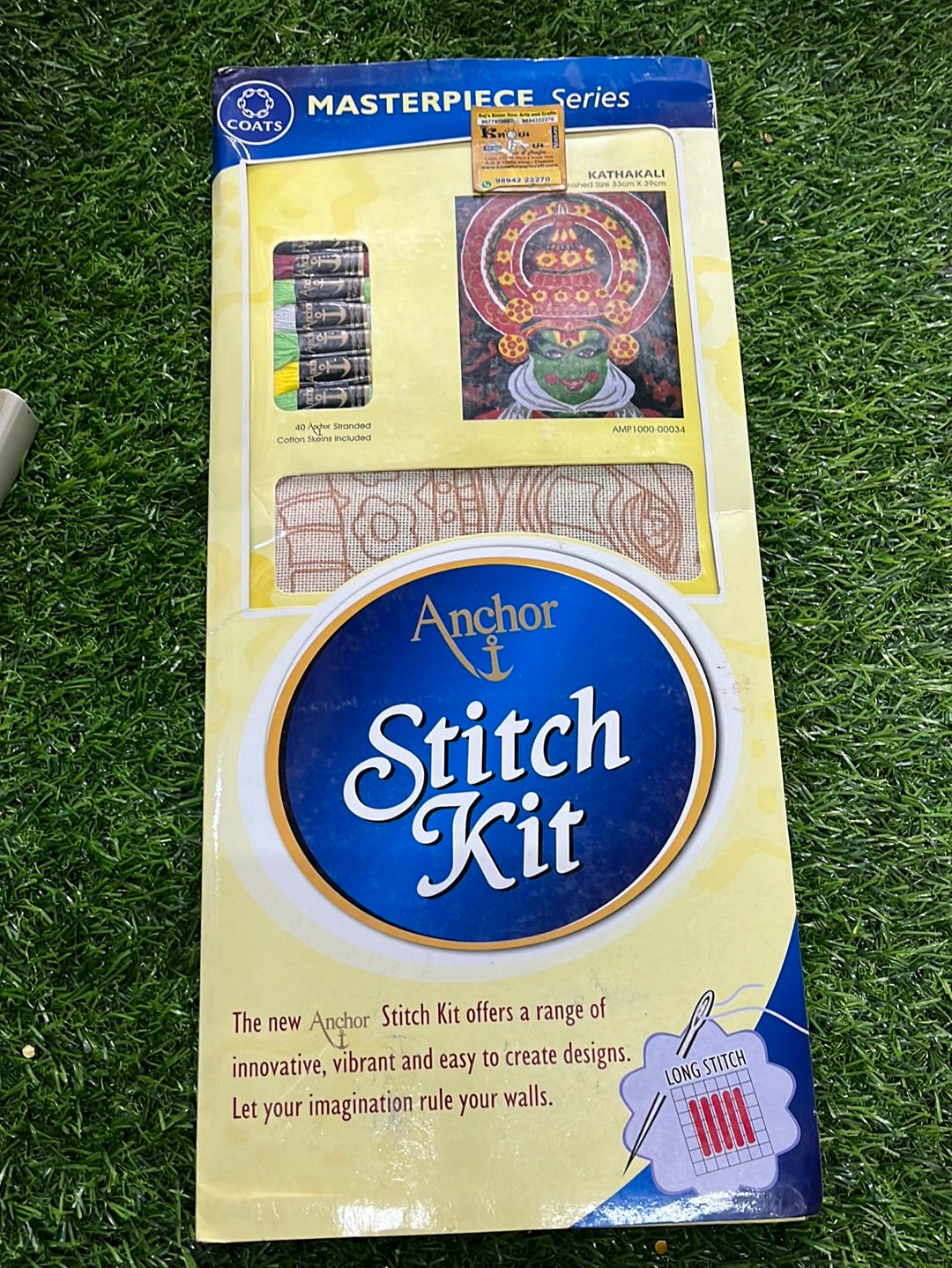 Anchor stitch embroidery kit Kathakali finished size 33cm x 39cm