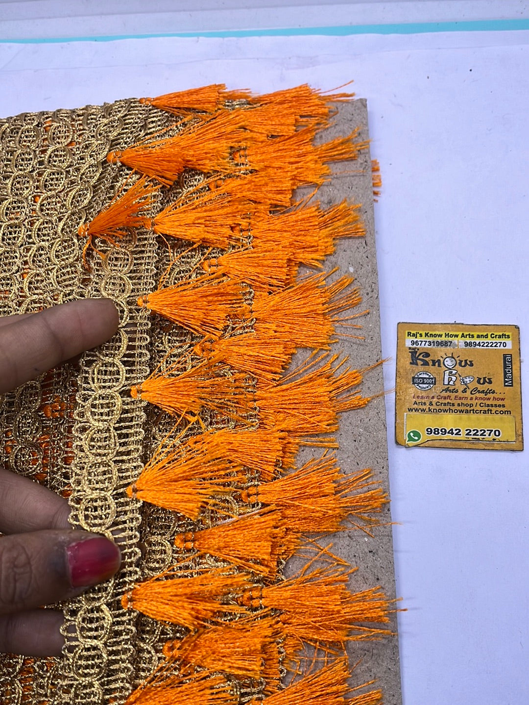 Orange gold  fancy   lace - 1meter