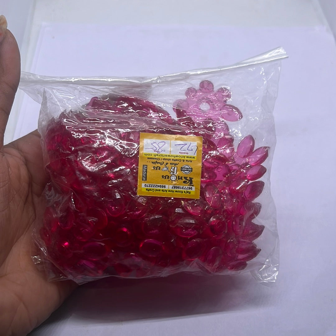 Acrylic  plastic color flower  beads -100g 6