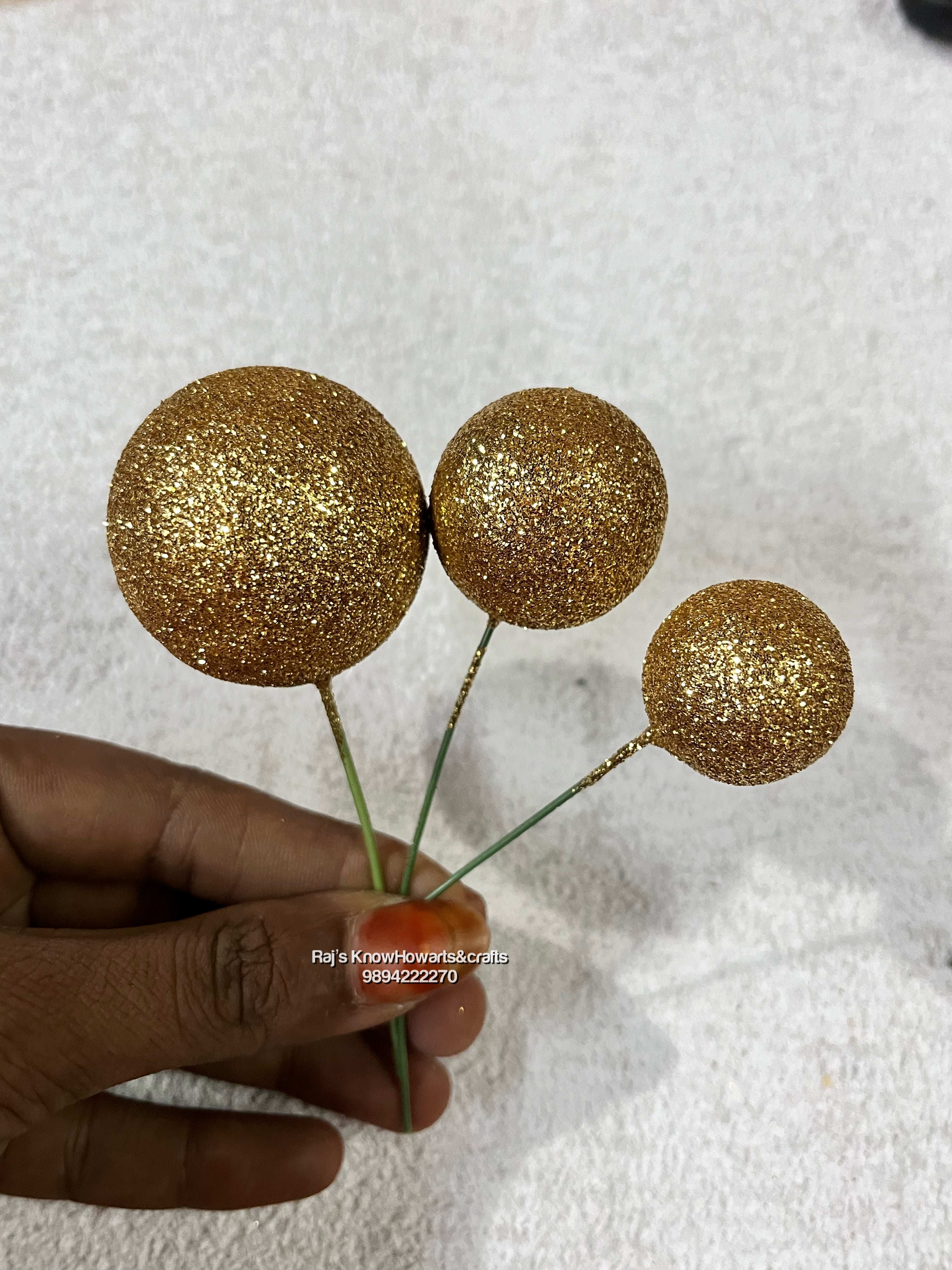 Artificial Glitter Berries Gold