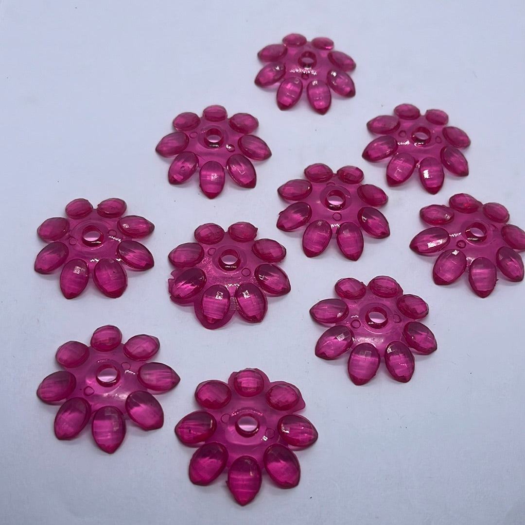 Acrylic  plastic color flower  beads -100g 6