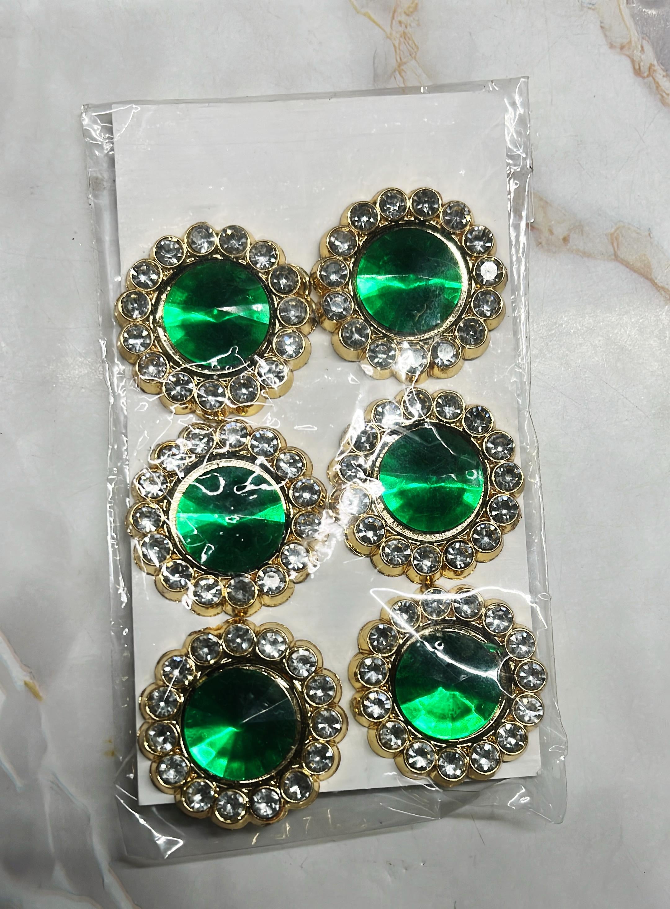 Round stone dollar green medium goddess jewelry -1pack/RSDGRM