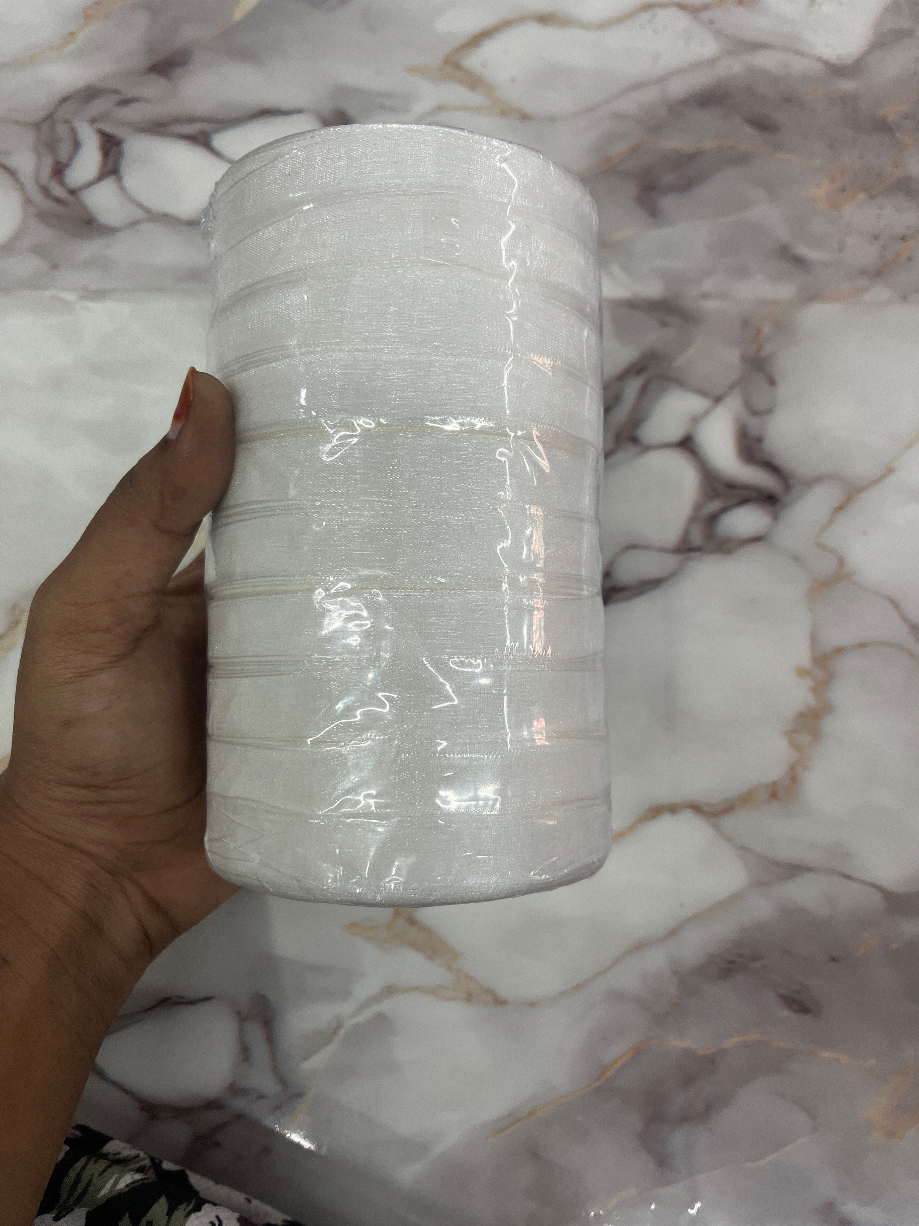 White Half inch organza ribbon