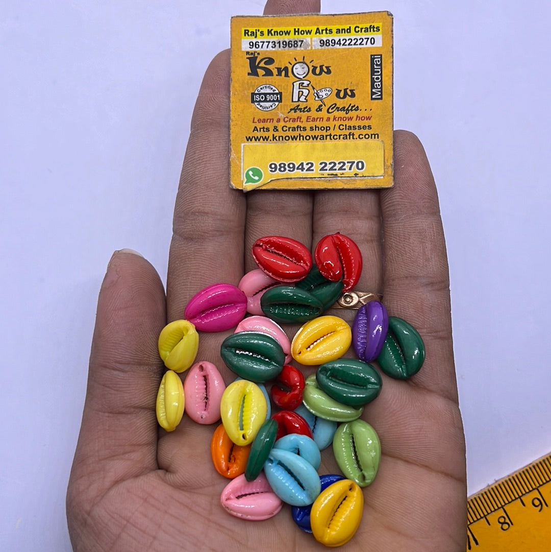 Multicolour plastic kauri sea shells 10pair in a pack – KnowHowArtCraft
