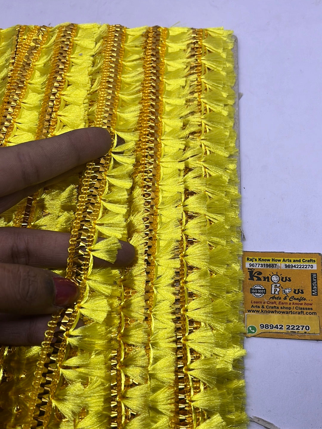 Bright yellow golden punch   lace - 1 meter in a pack