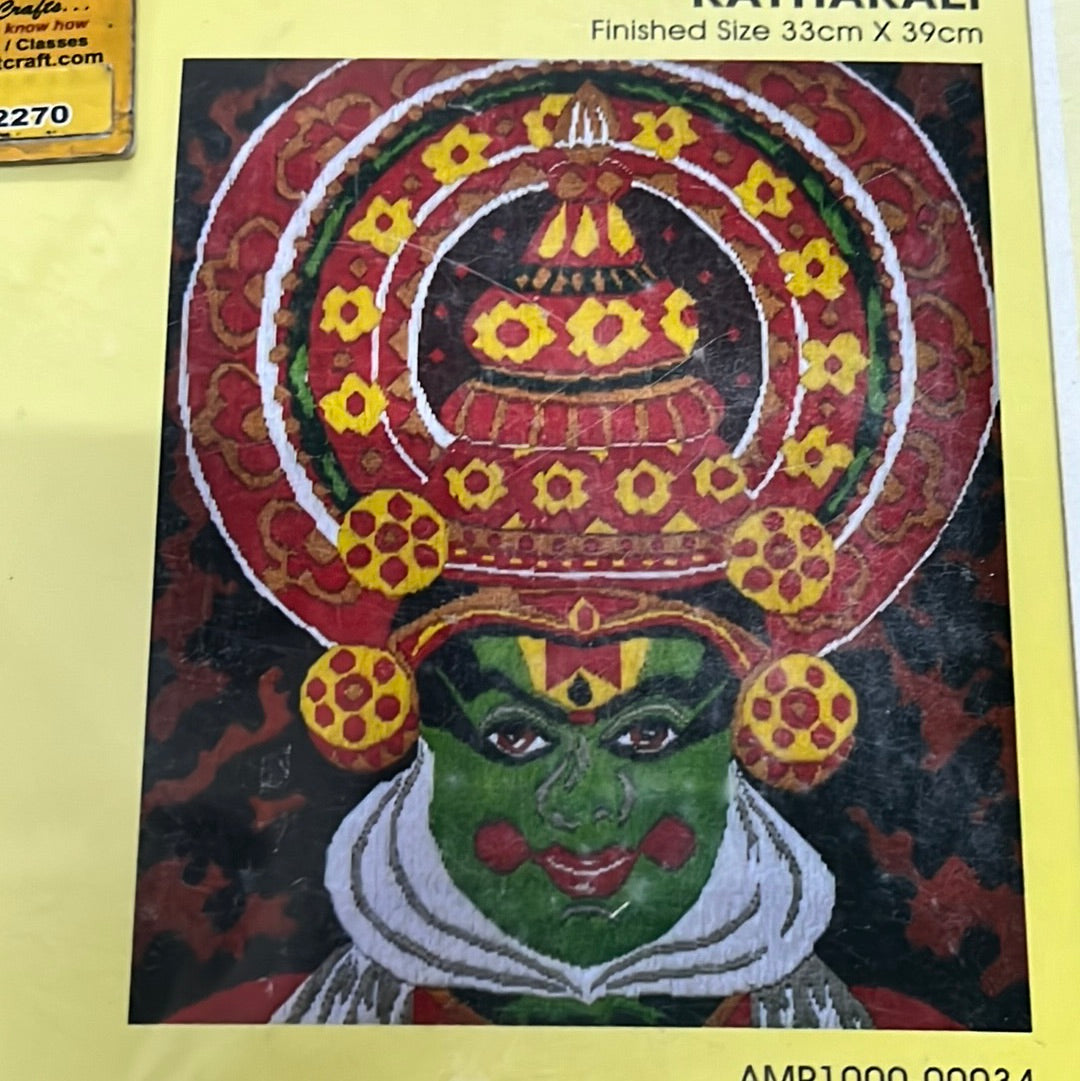 Anchor stitch embroidery kit Kathakali finished size 33cm x 39cm