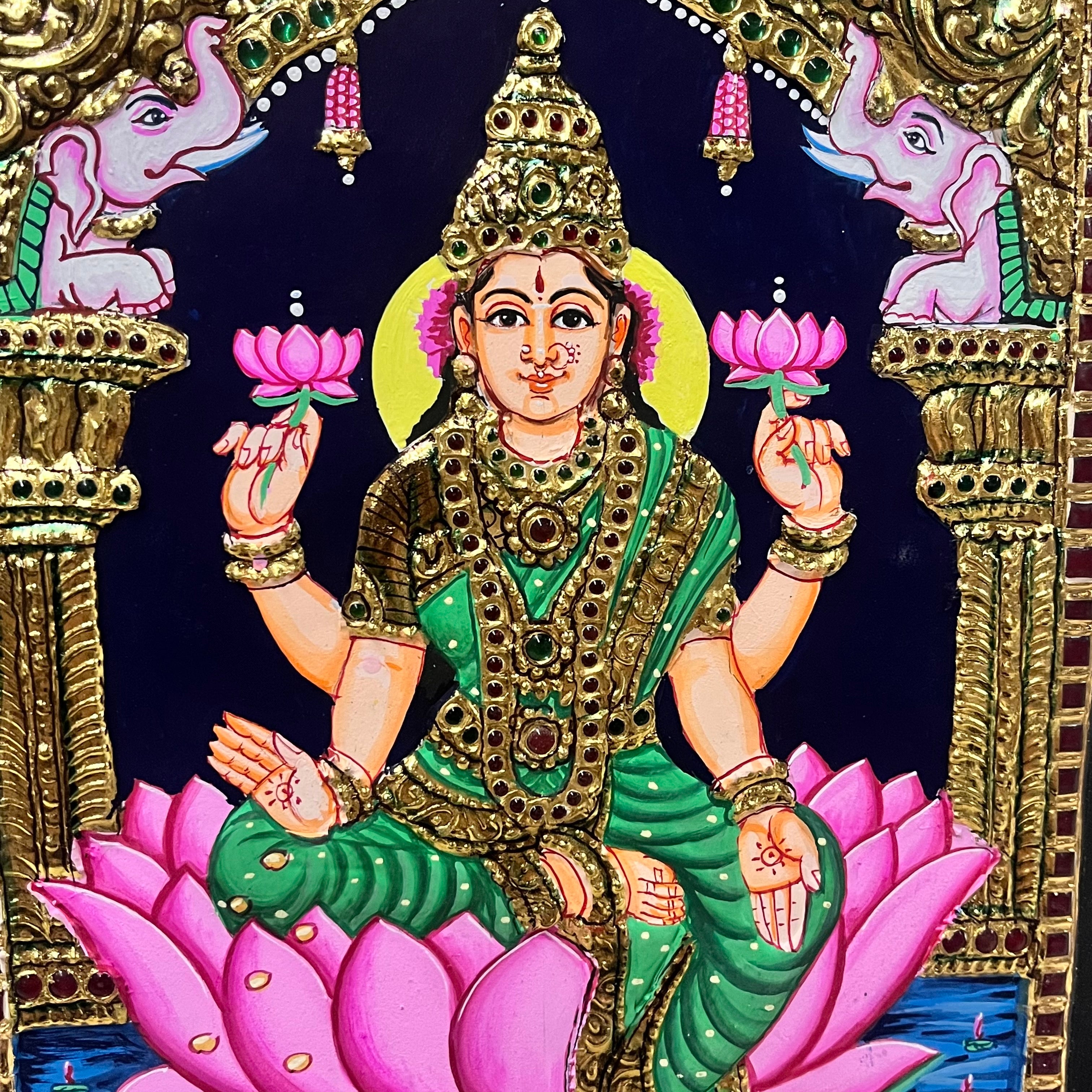 Gajalakshmi different designs assorted 1pack Tanjore painting 8x10 assorted 1pack(15days delivery form payment date)