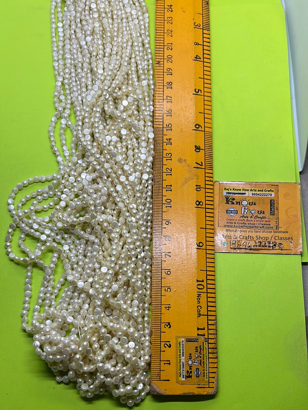 Ivory White half beads 4mm -500 beads in a punch 3