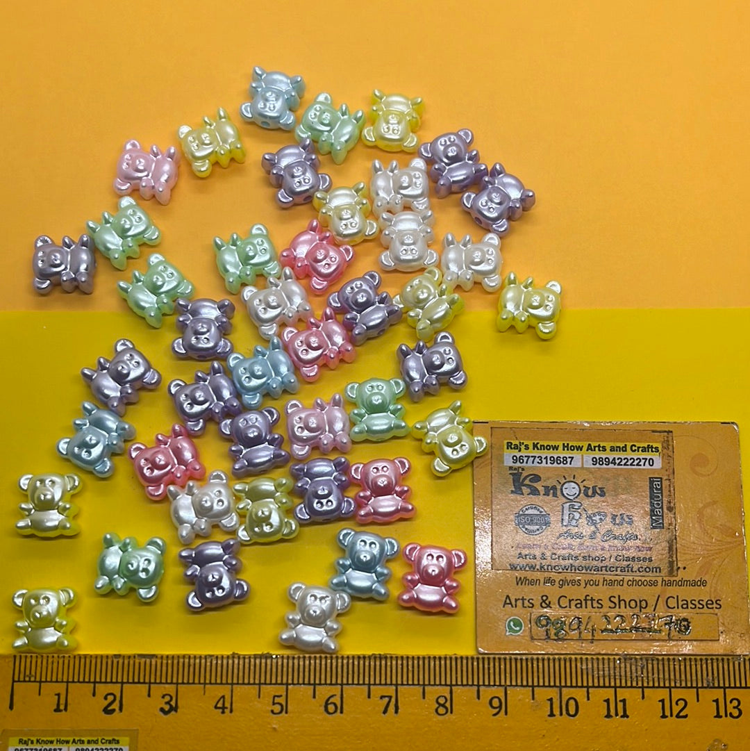 Pastel color teddy beads -50g 4