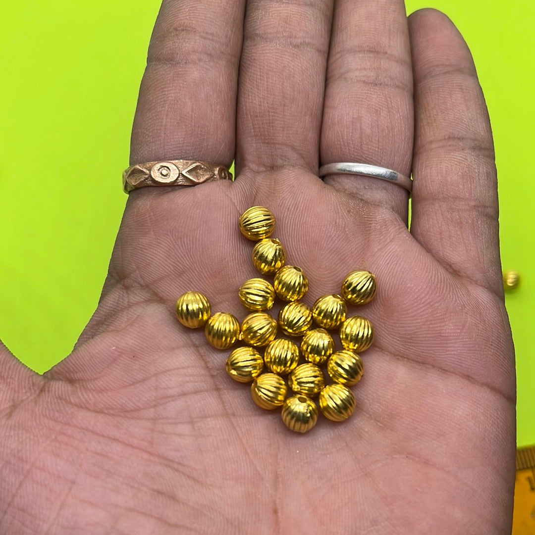 6mm golden finish liner round beads more than 25pc