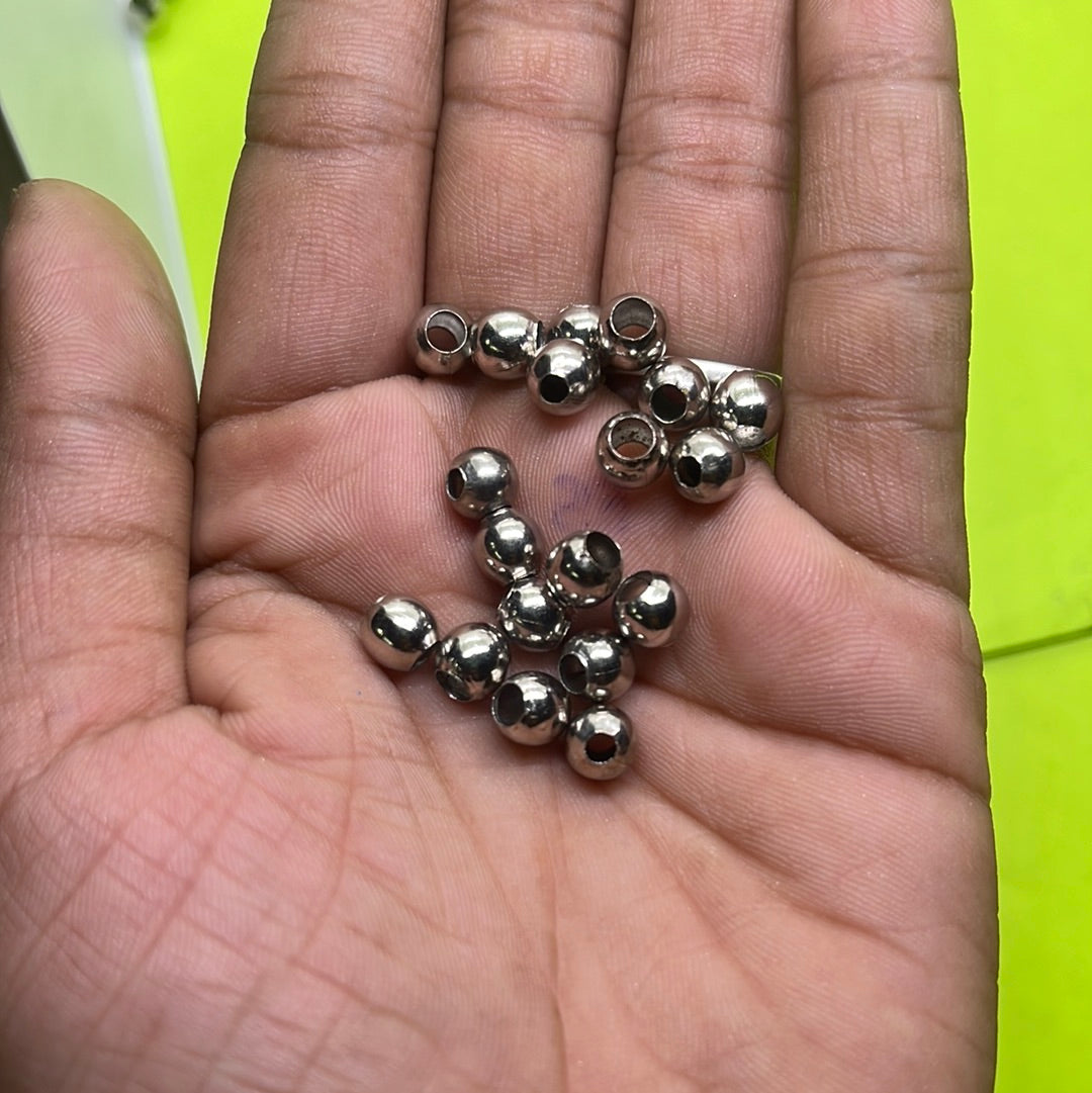 Silver round bead  more than 25pc 2