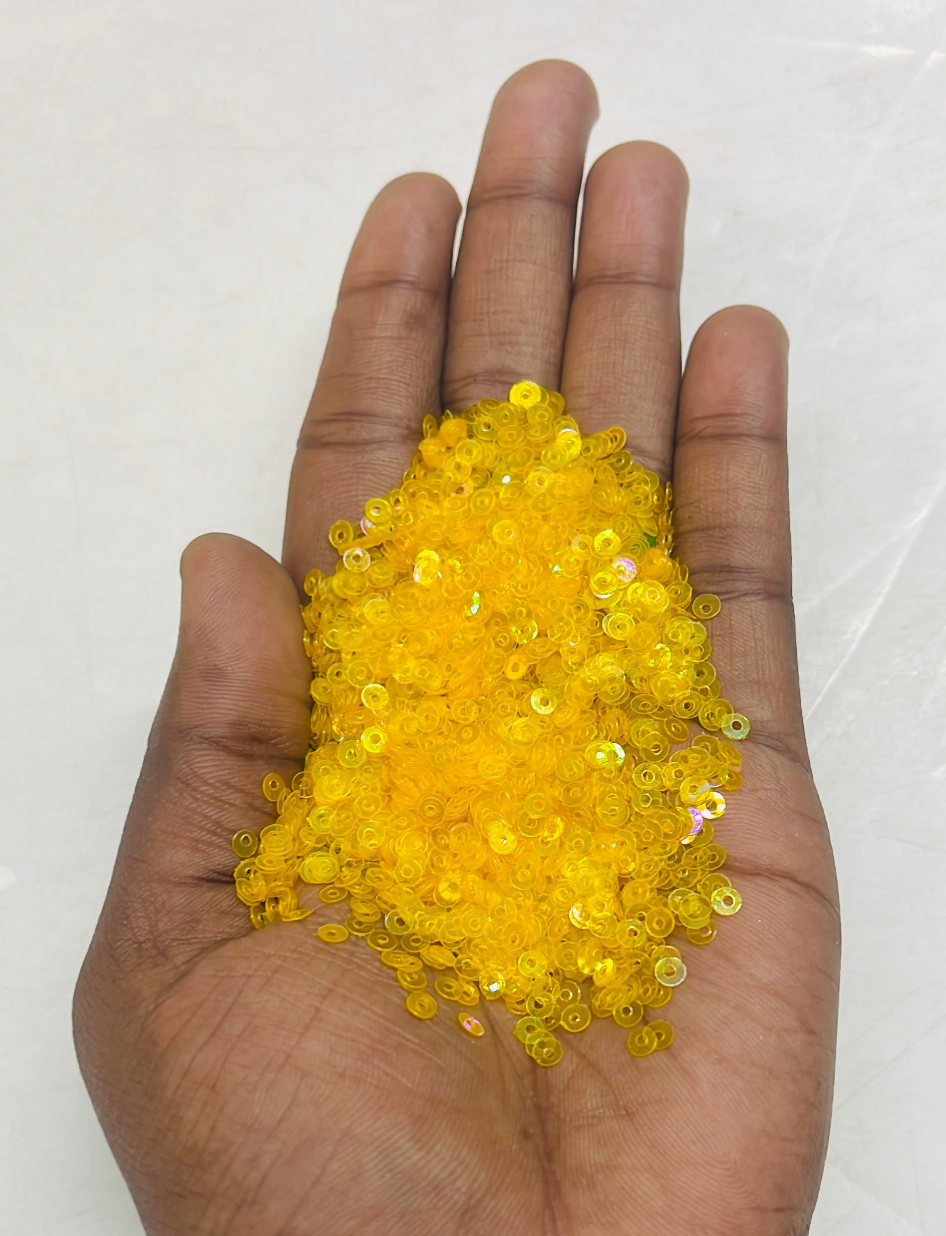 3mm flat sequence shining lemon yellow colour 100g-1pack/555C