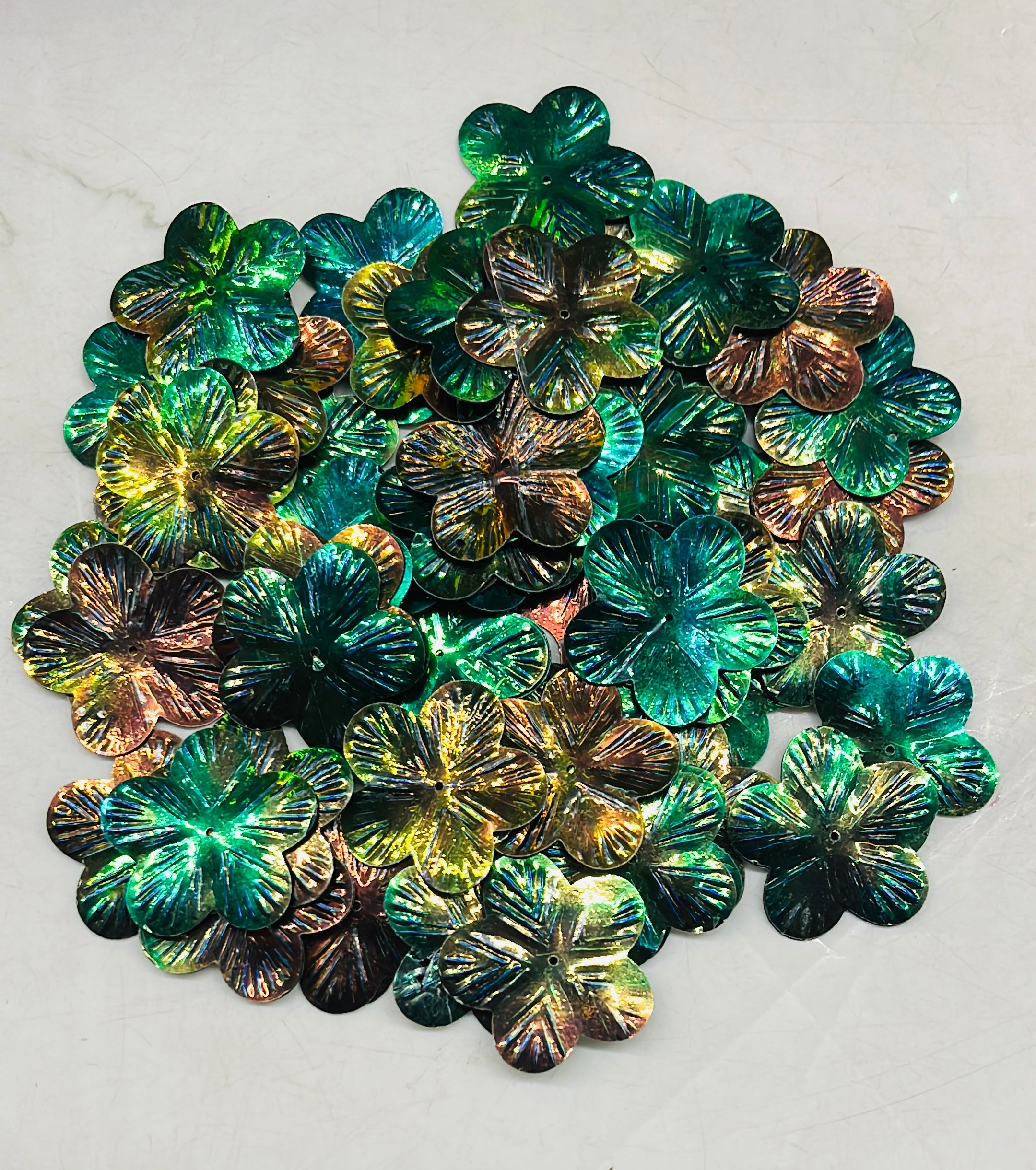 Flower design green shining sequence 100g-1pack/555C