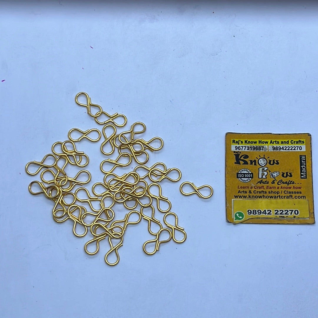 Sterling gold S Hook clasp plain 5pc  in a pack