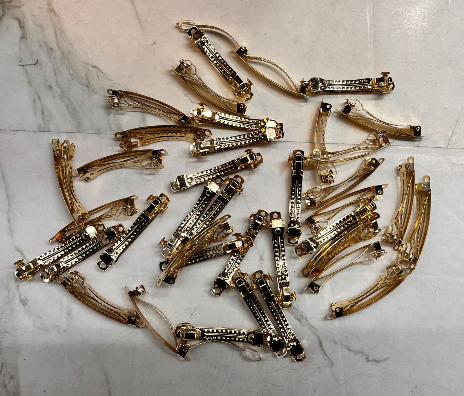 French barrette gold  hair clips  -choose size