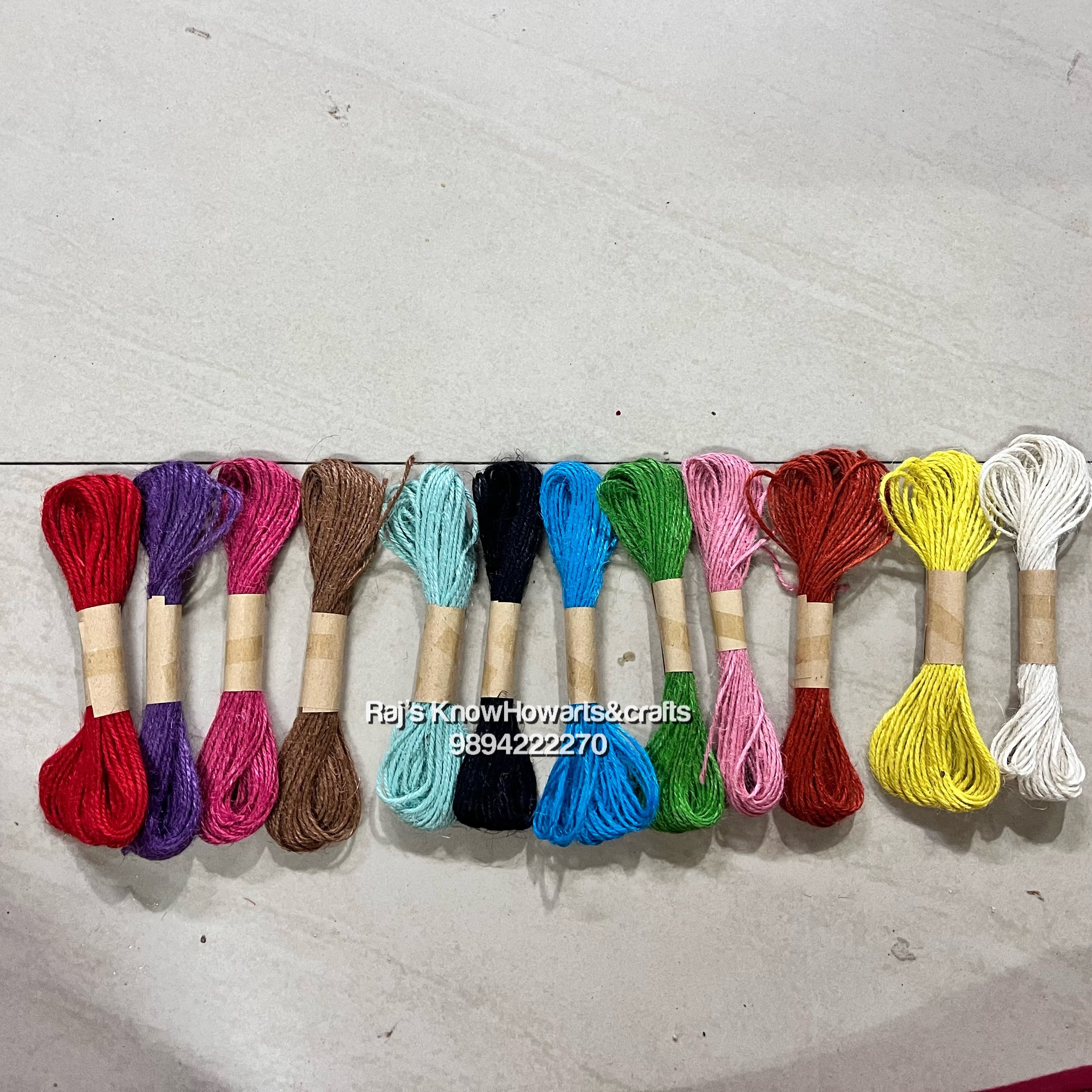 Jute thread COLOUR 10MT 12 COLOUR-JTC