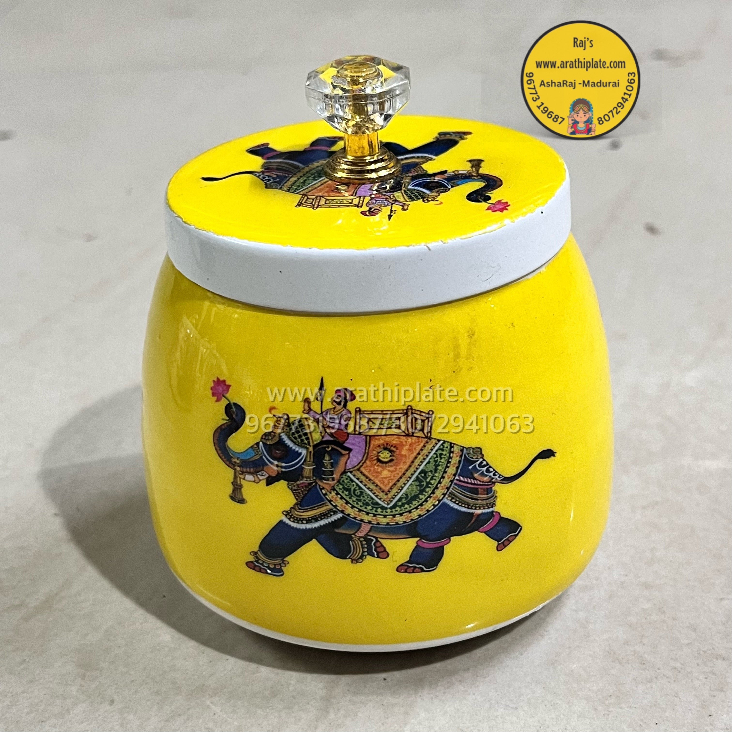 Assorted Pichwai cow printed jar -1 piece