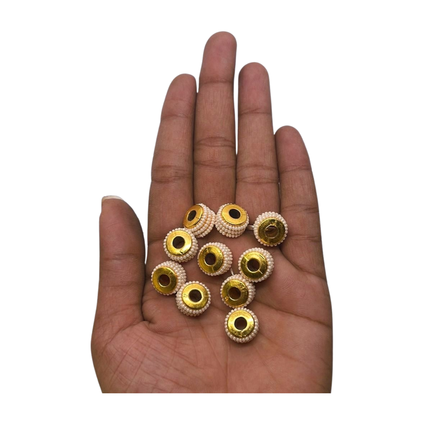 Pearl spacer  & golden Artificial jewelry making 5 piece
