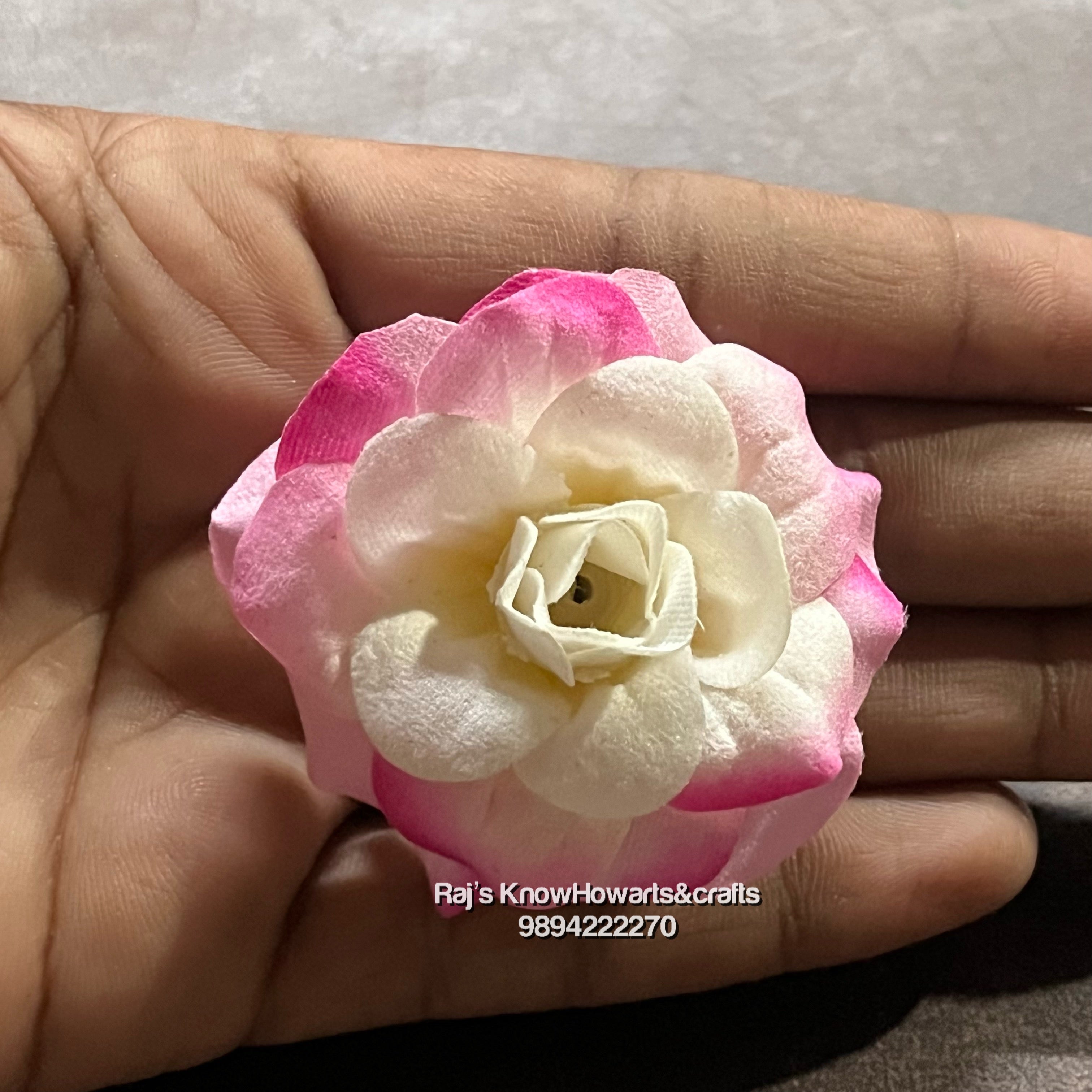 Small size Fabric light pink rose  - 10 pc in a pack