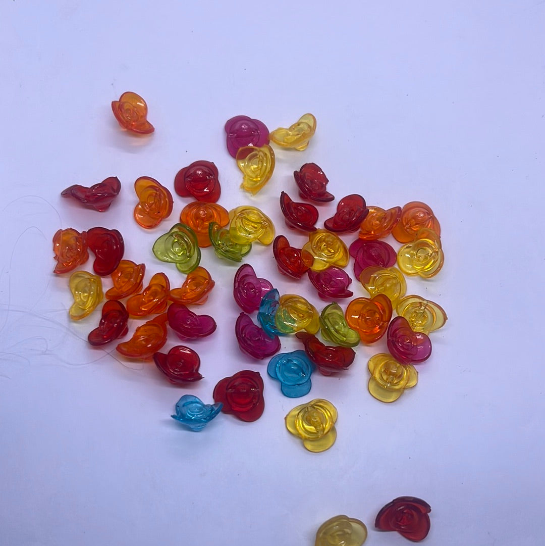 Acrylic multicolour flower beads  50g