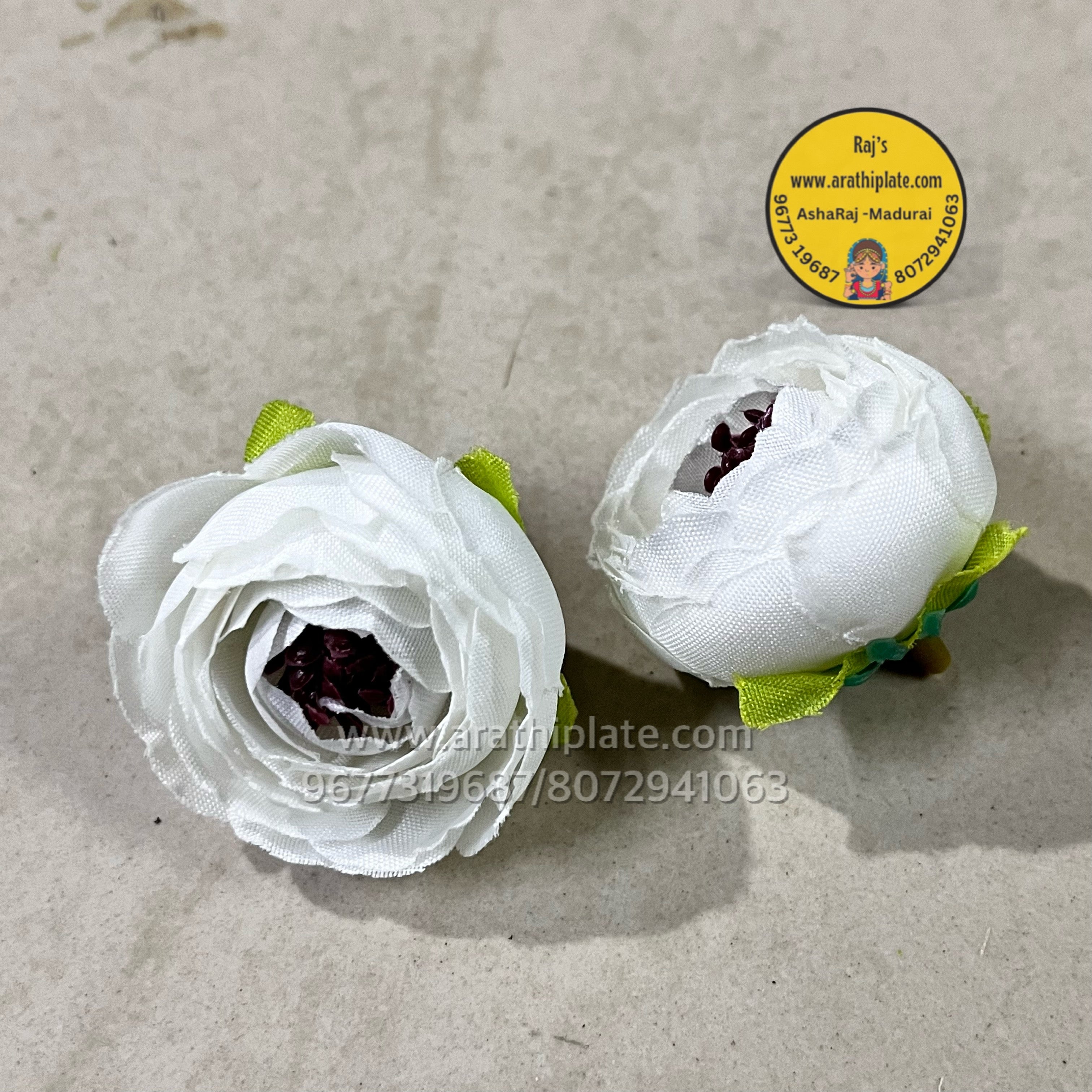 Kutty Peonies White- 10 pc in a pack