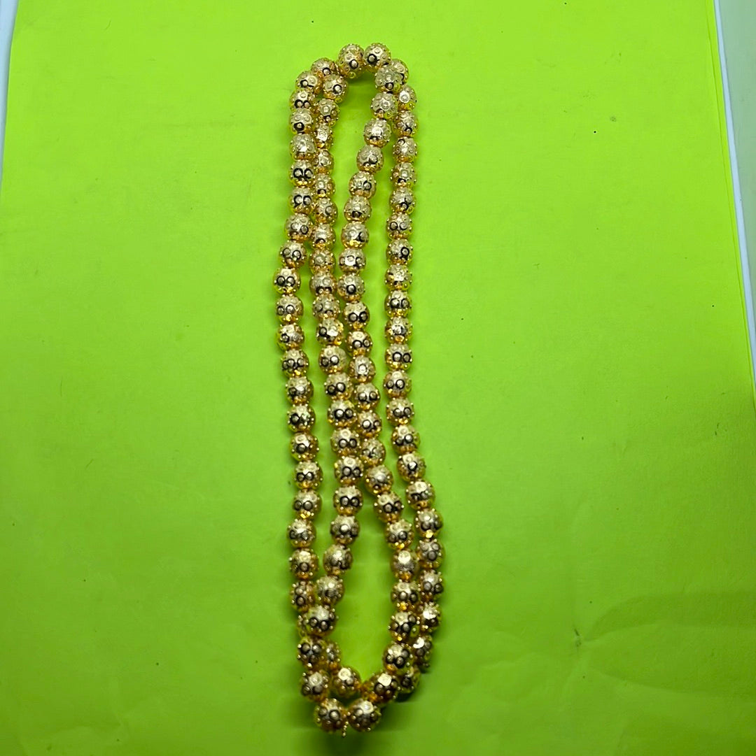 8mm Brass faceted Round Golden Beads