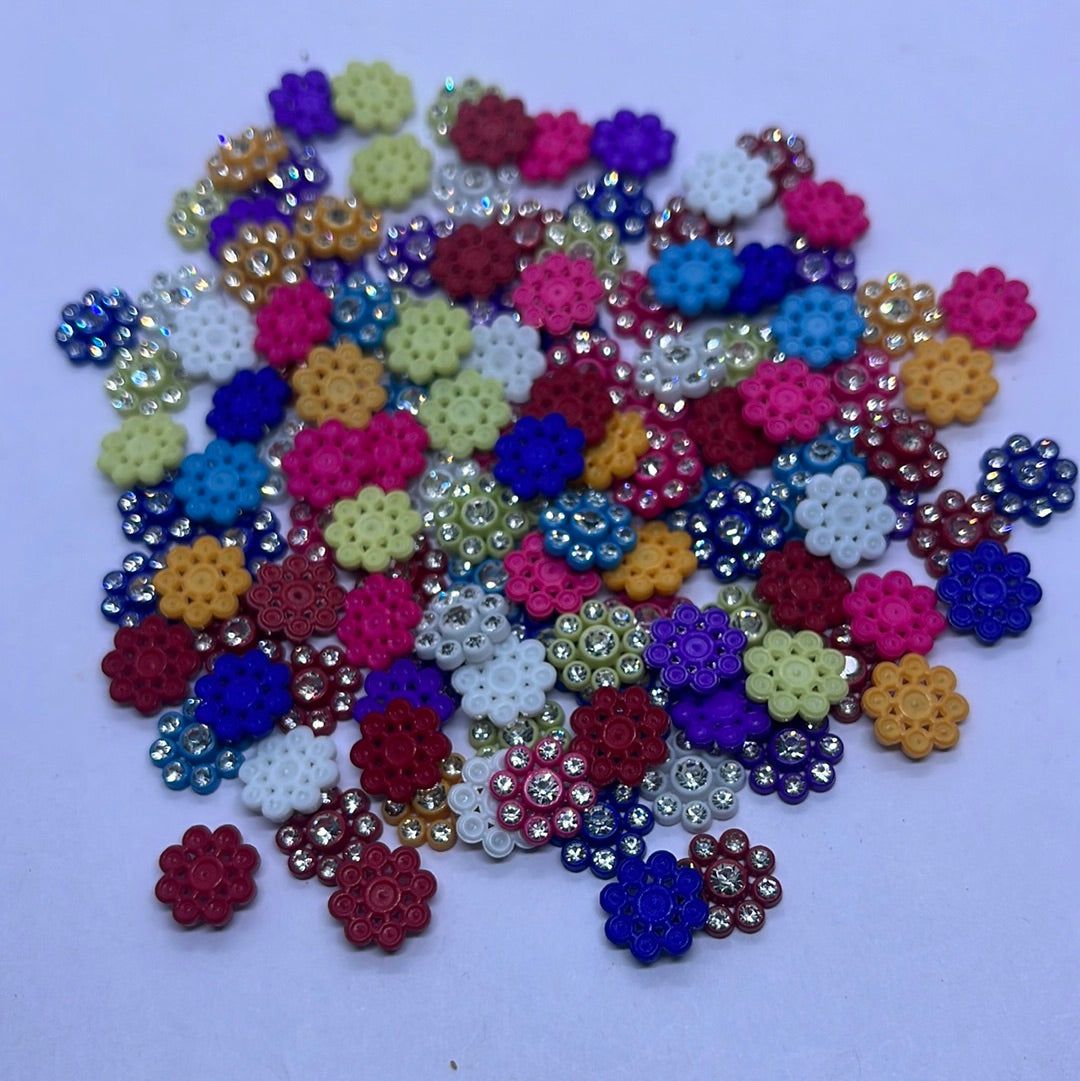 Acrylic aari & Embroidery beads Multicolor  design stone -25g