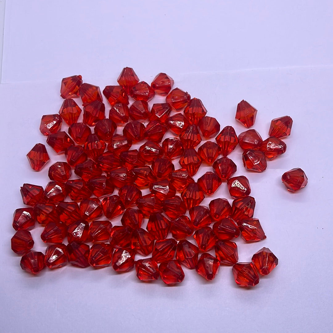 Acrylic red glass beads 100 g