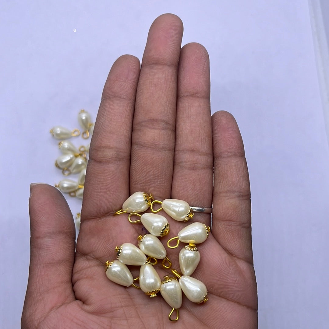 Acrylic white pearl beads Artificial jewelry making 10 piece