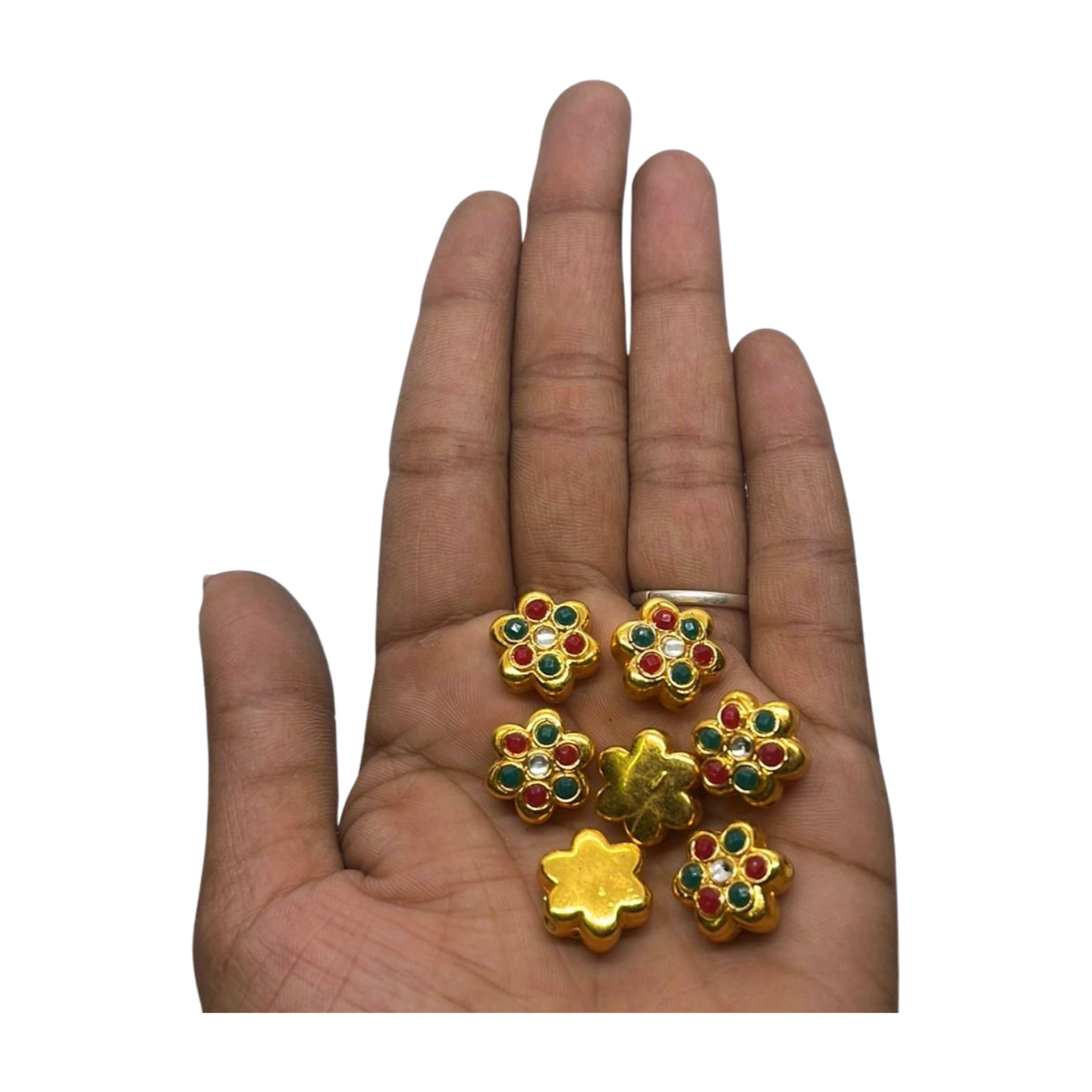 Artificial jewelry making accessories metal gold balls 5 piece