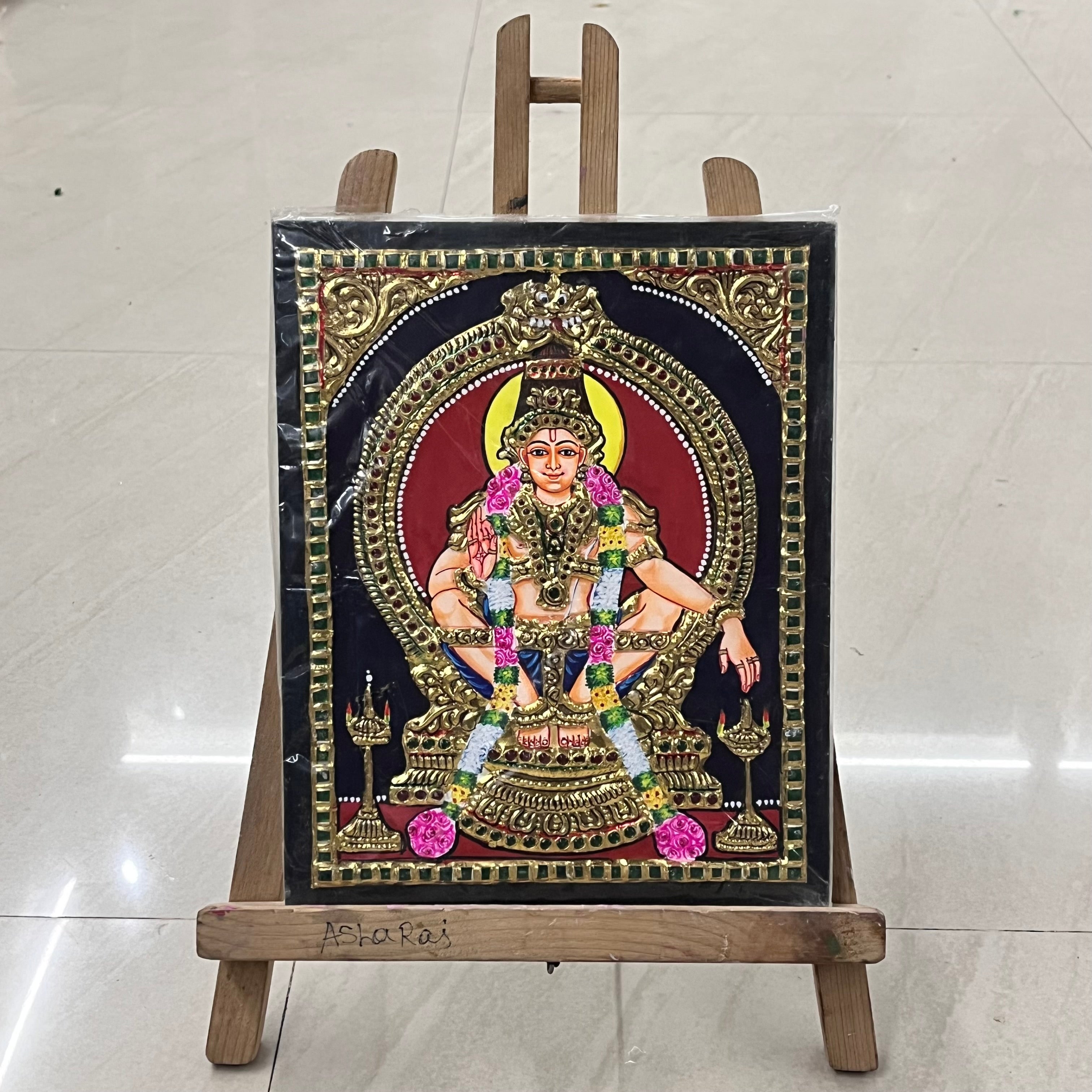 Ayyappan Tanjore painting 8x10(15days delivery form payment date)-1pack