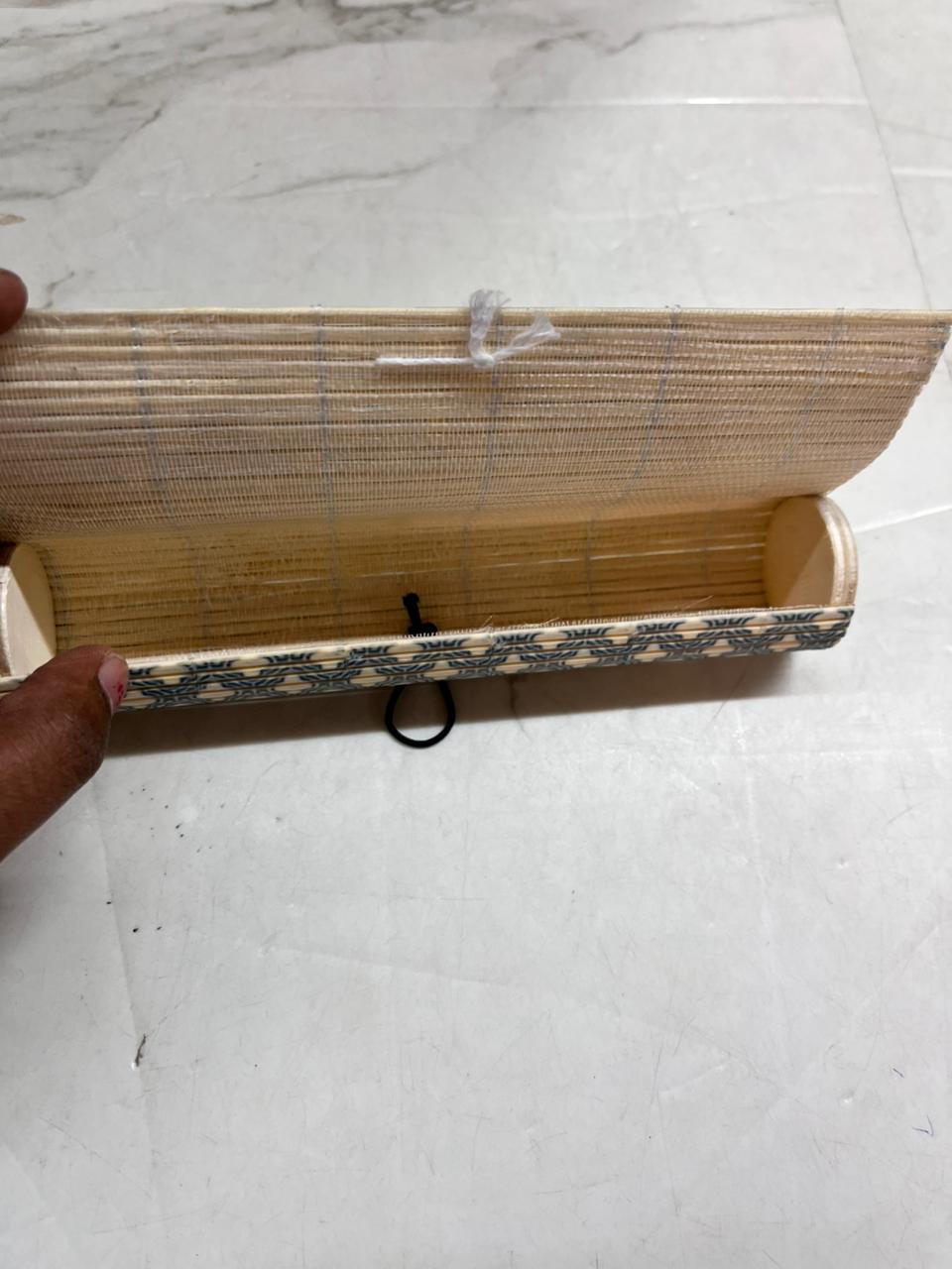 Bamboo jewelry box long round -BOXB