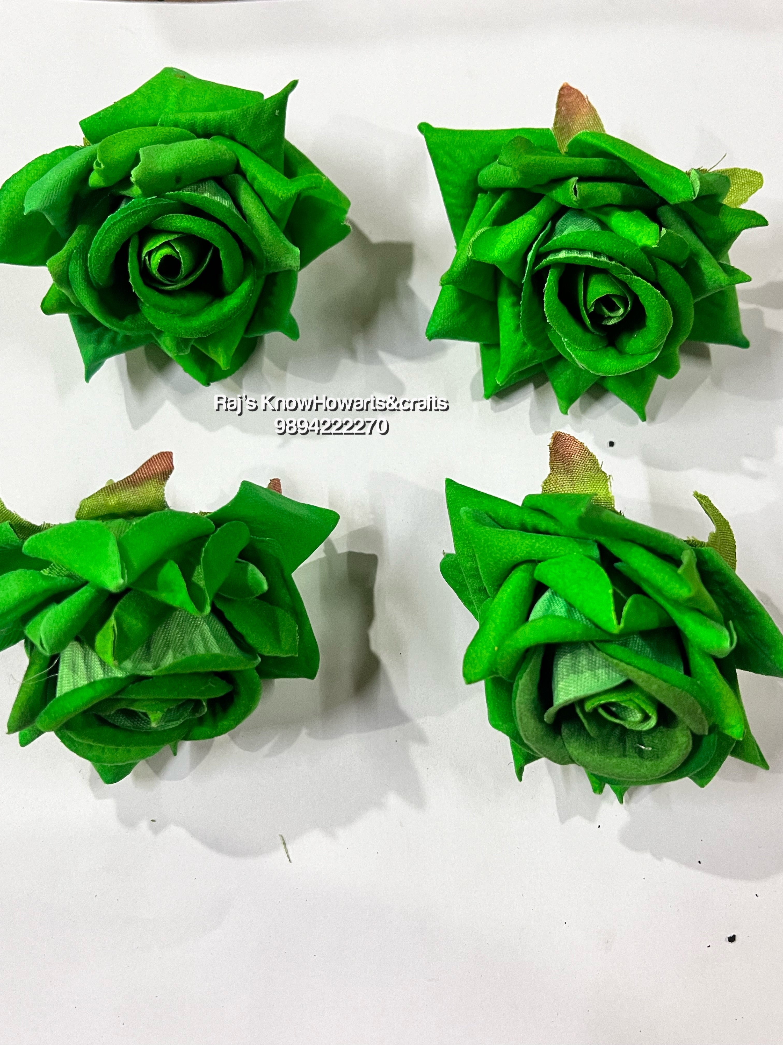 Artificial velvet rose  flower - 5pc