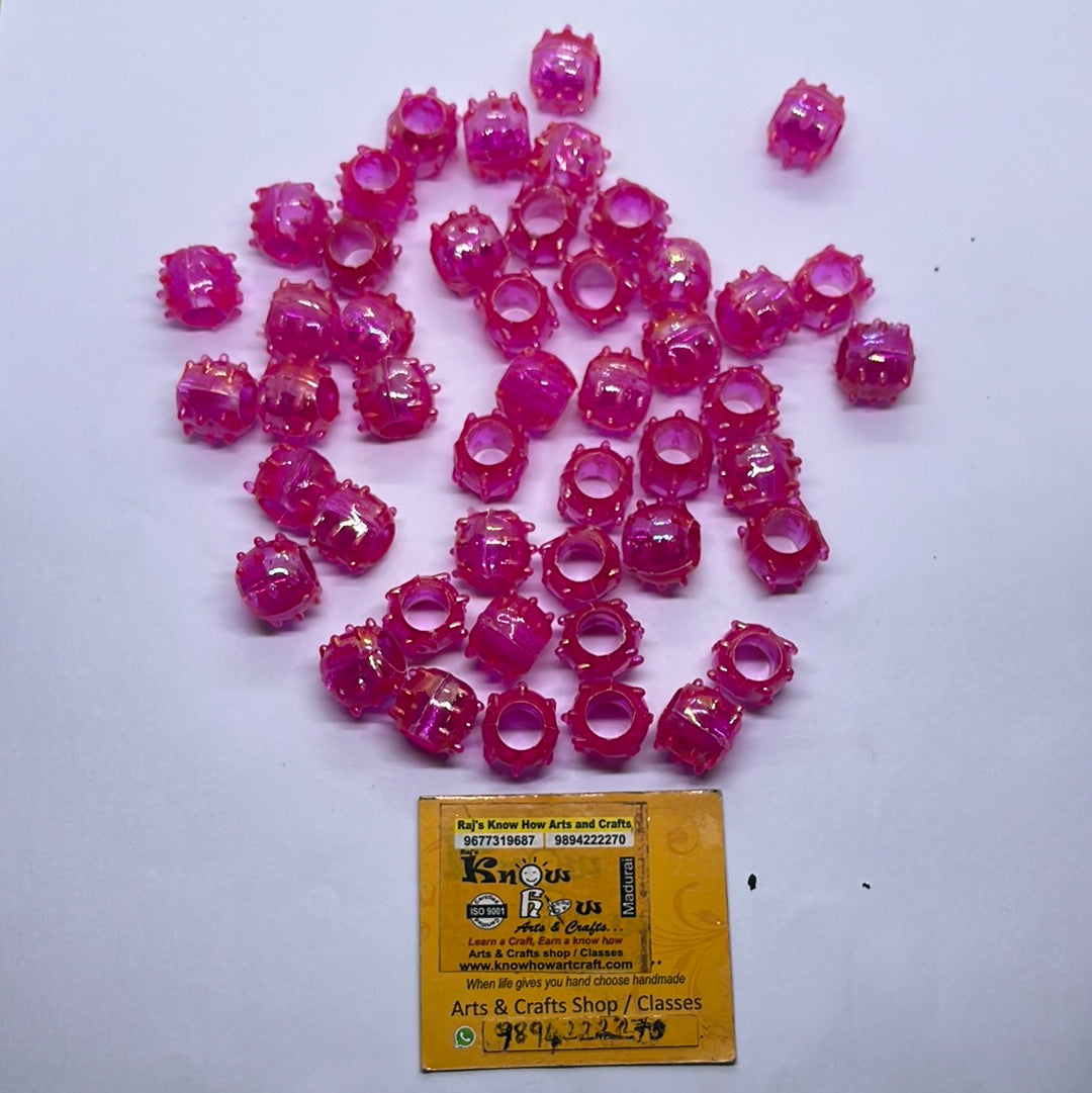 Acrylic pink   color small beads -100g 4