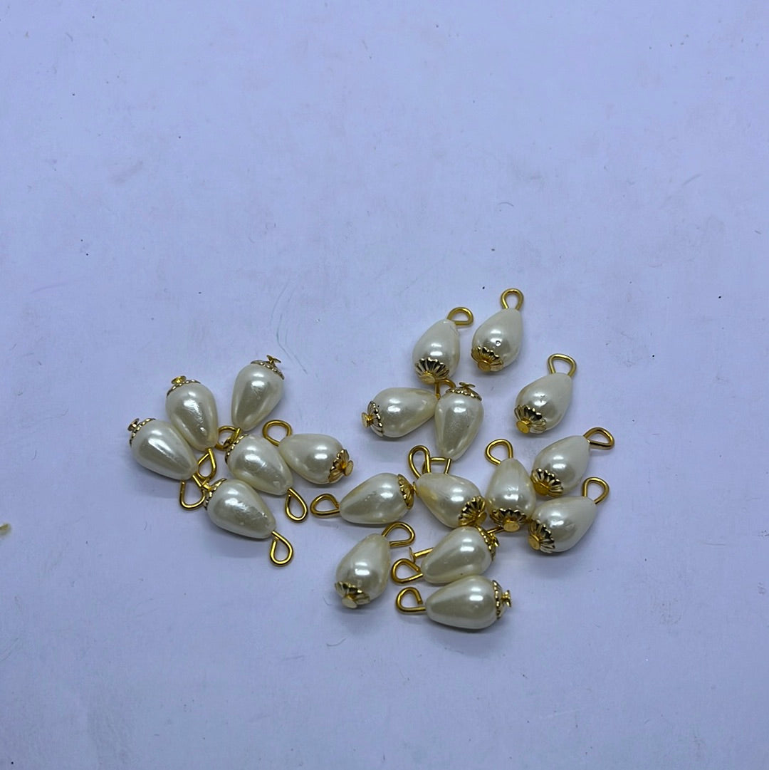 Acrylic white pearl beads Artificial jewelry making 10 piece