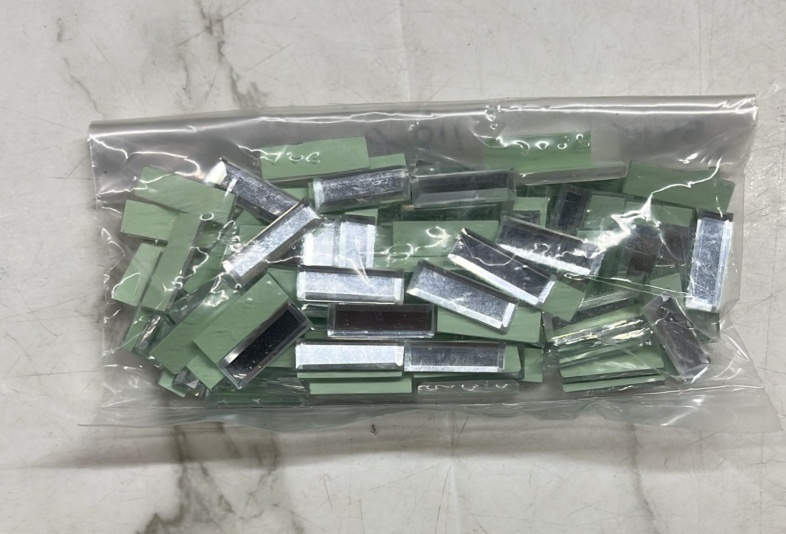 5x15 mm rectangle  Grey cut stones 50pcs pack