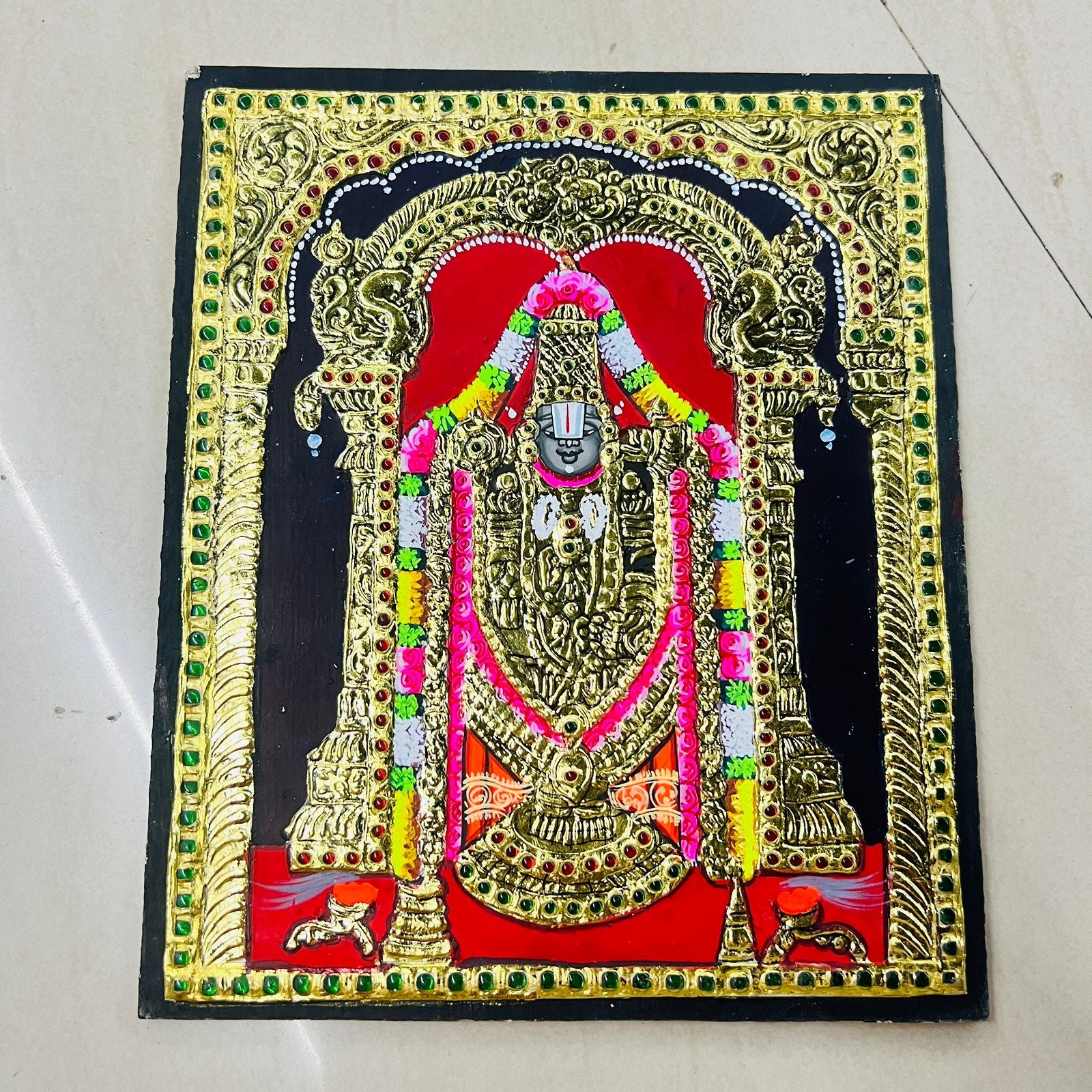Thirupathi Balaji Tanjore painting 10x12(15days delivery form payment date)- 1pack