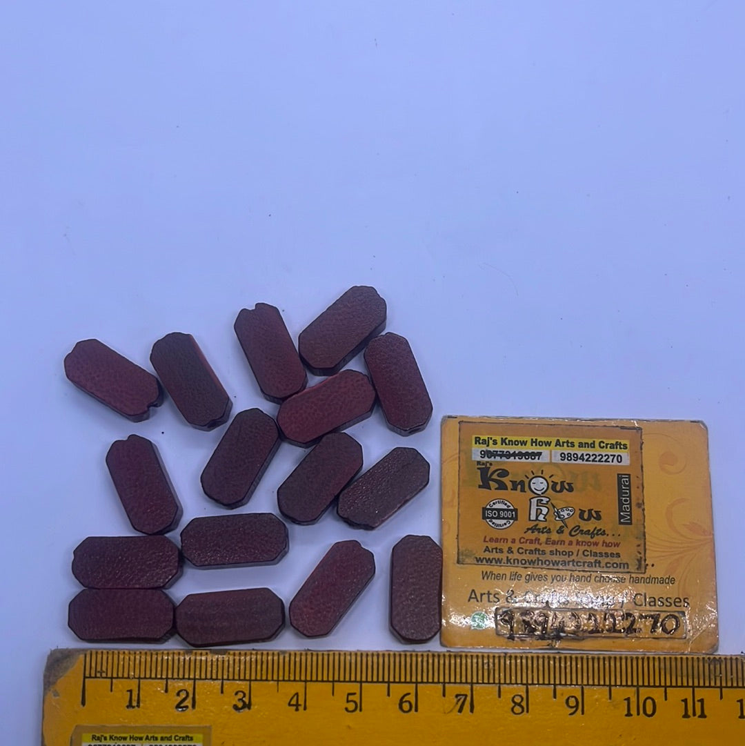 Brown wood rectangle beads  50g