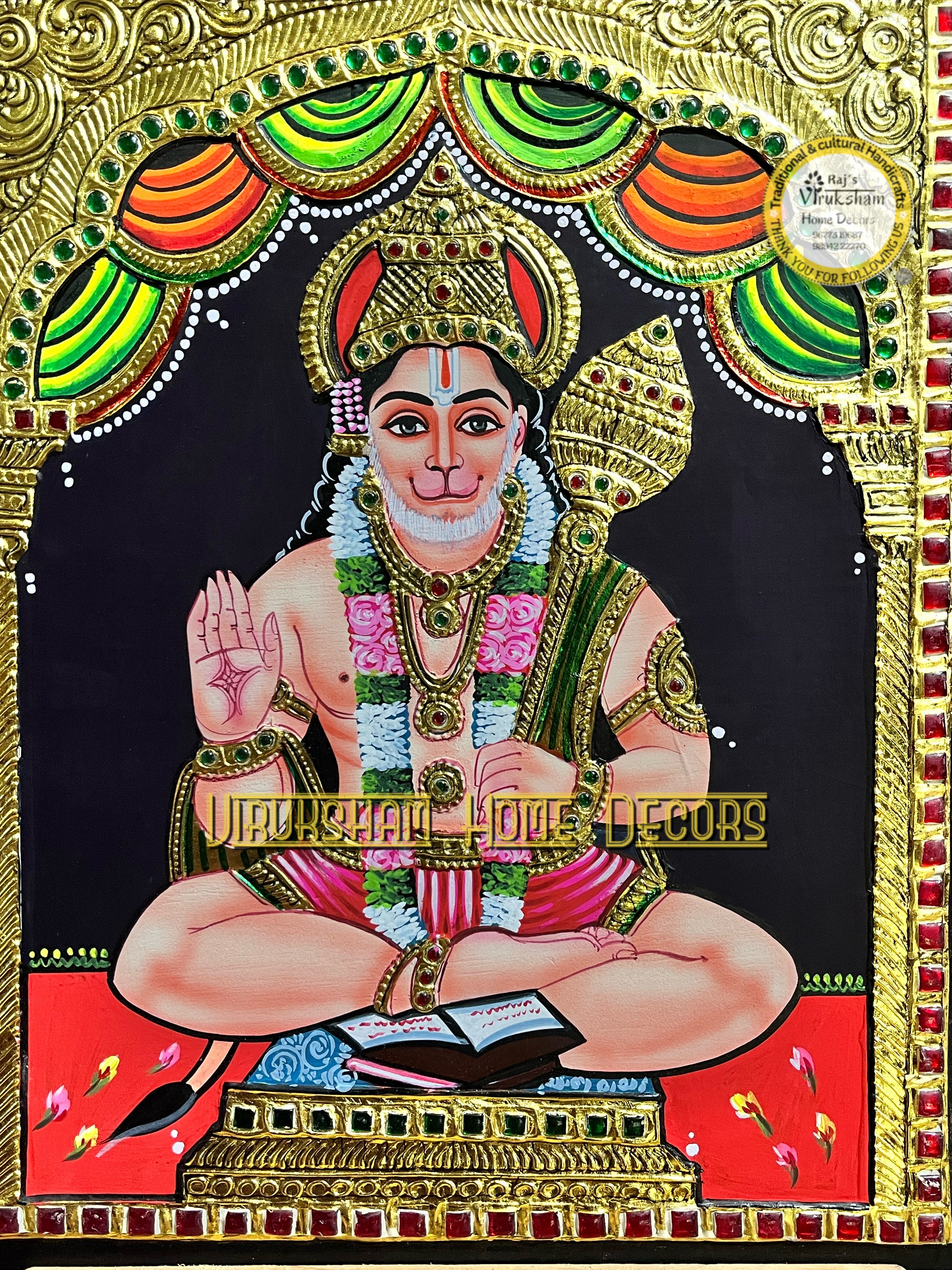 Hanuman 12x15 Tanjore painting -1 board(15 days delivery time)