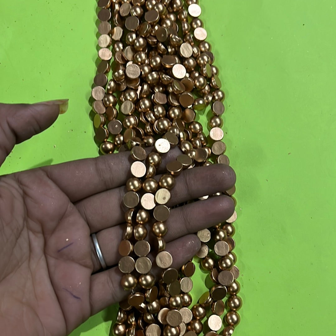 Gold   Half beads 8mm-500 beads in a punch 4