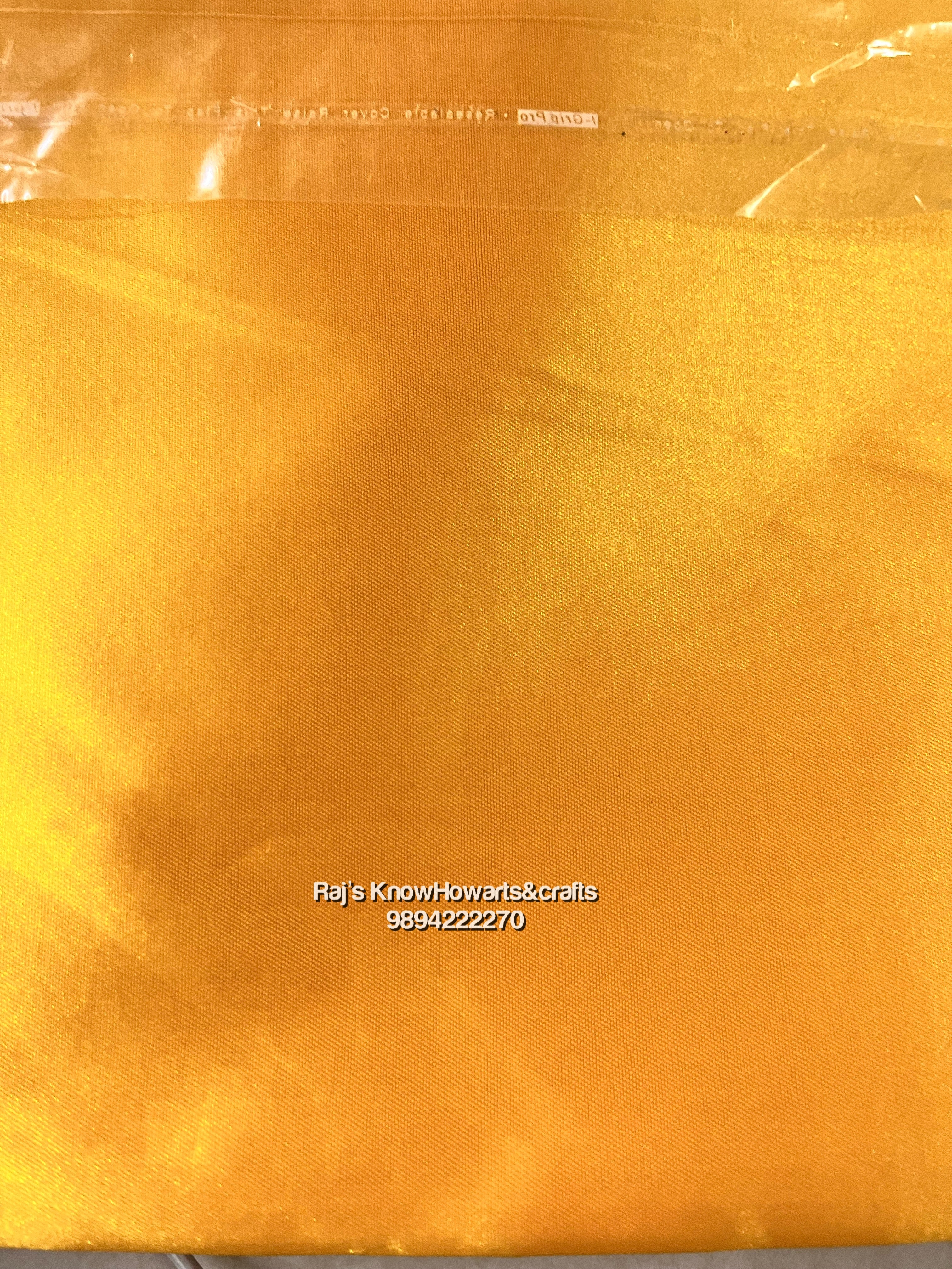 Dark yellow colour Satin cloth - 1 Meter