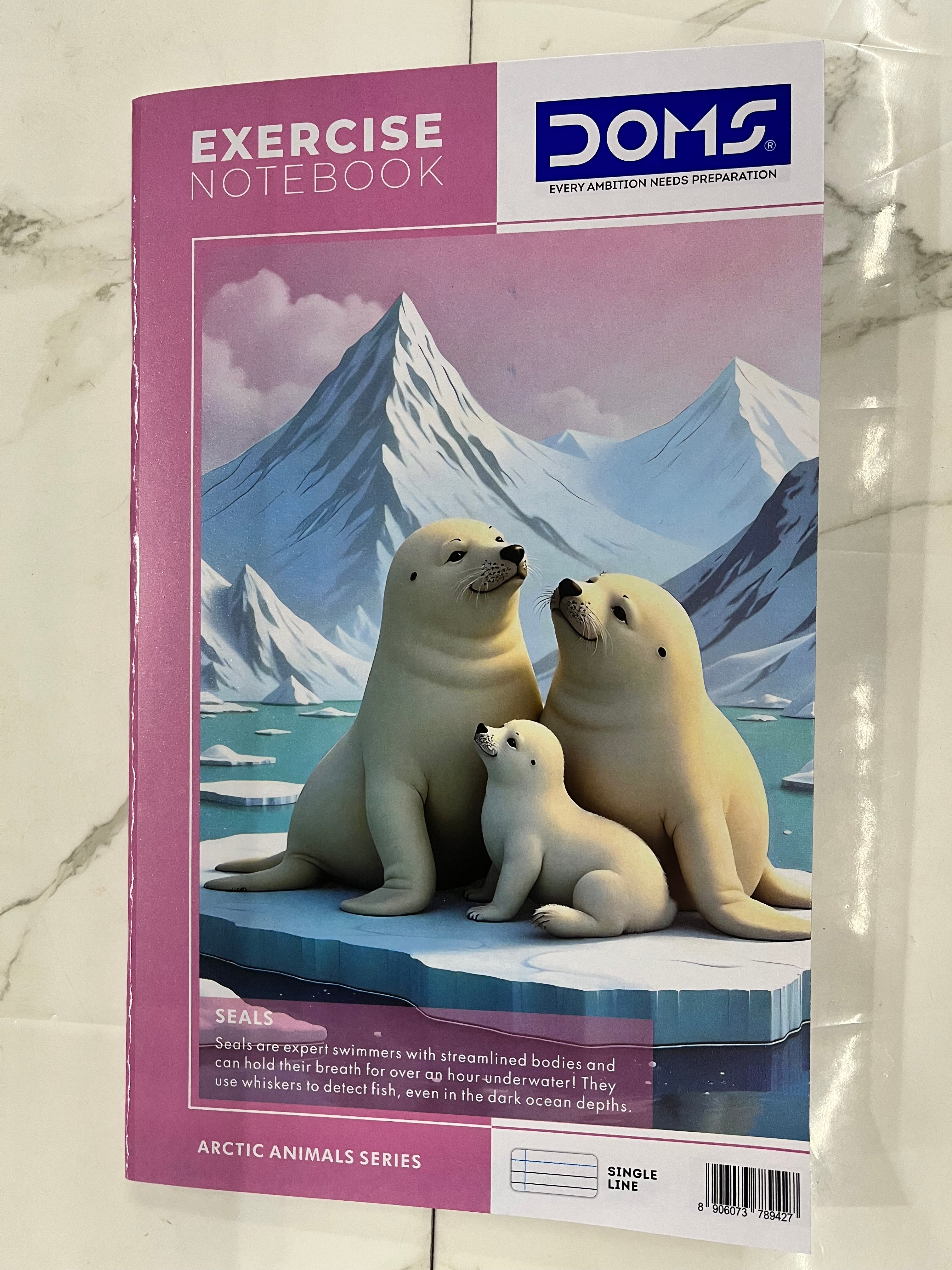 Long size DOMS-Exercise note book-(any 1)unruled note 160 pages